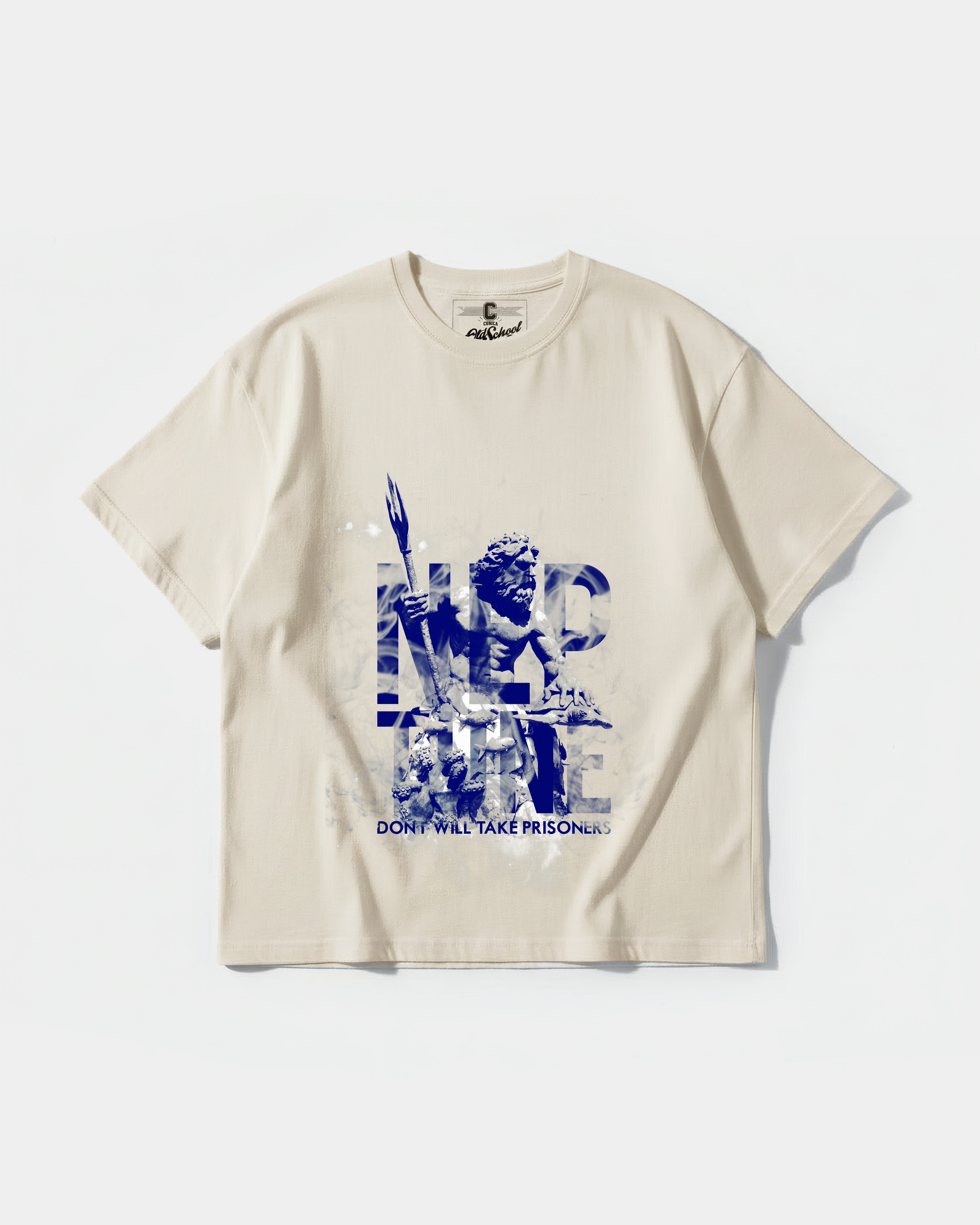Camiseta Poseidon Big Front Oversize Basic Beige