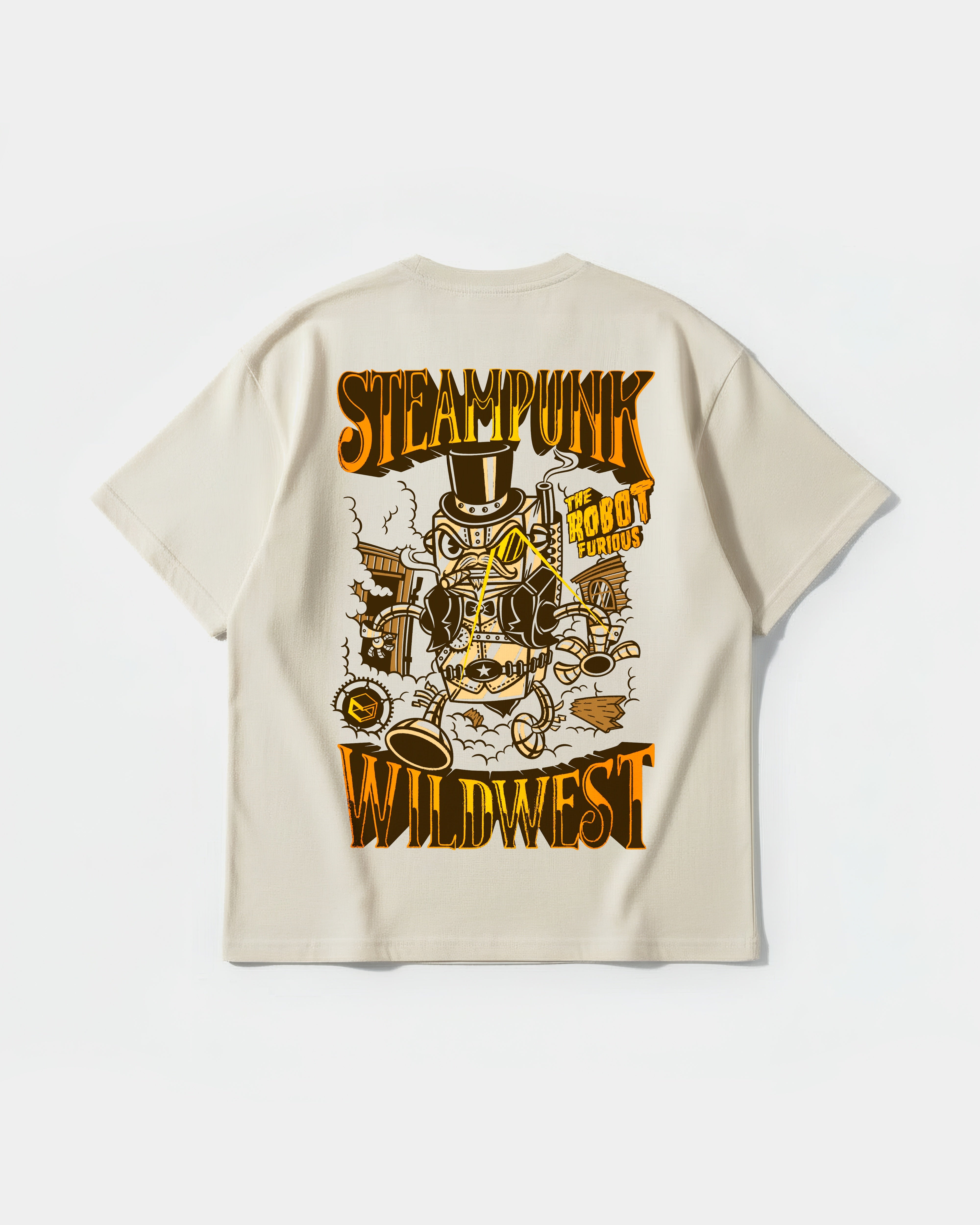 Camiseta Steampunk Wildest Big Back Oversize Basic Beige