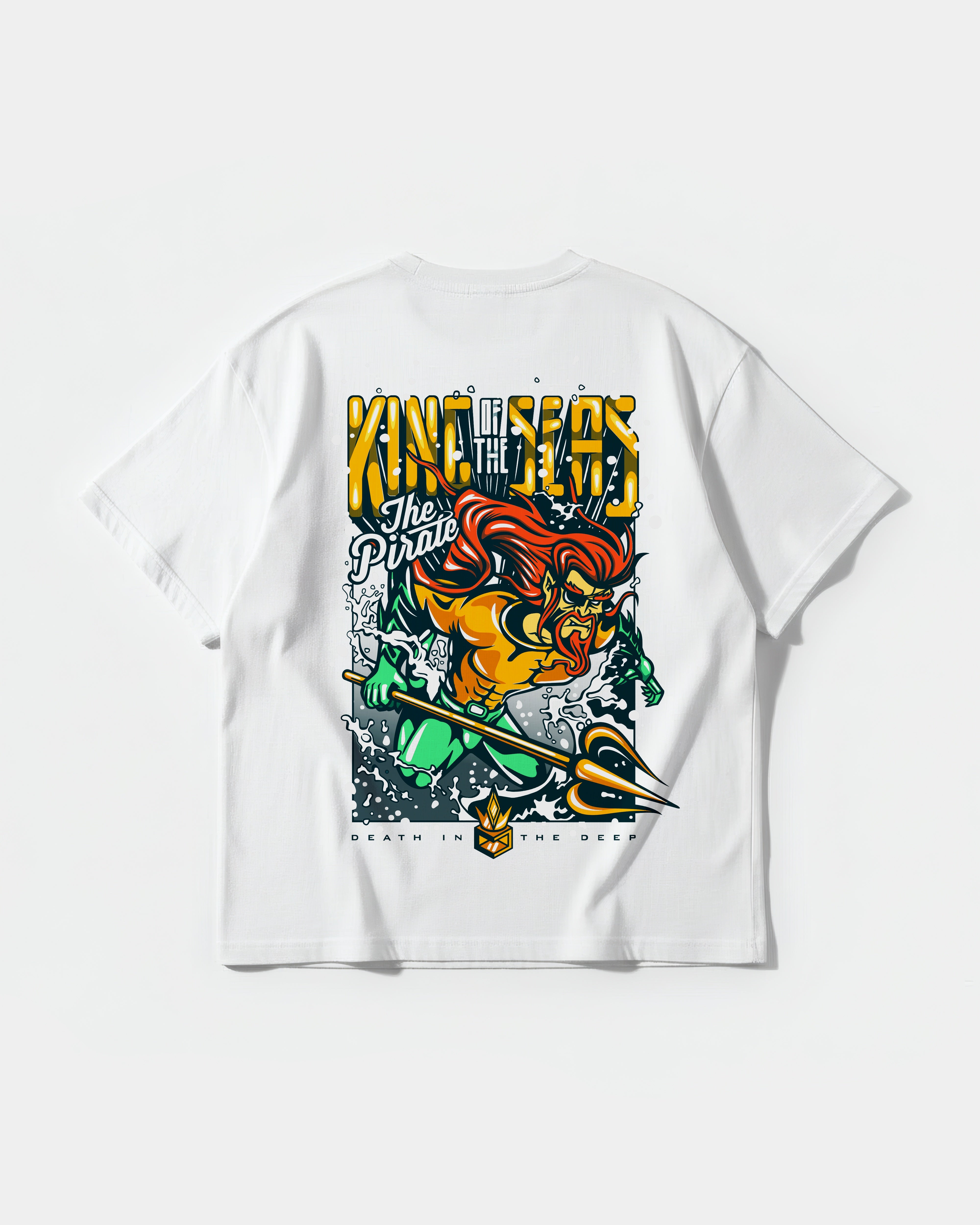 Camiseta King Of Seas Big Back Oversize Basic Blanco