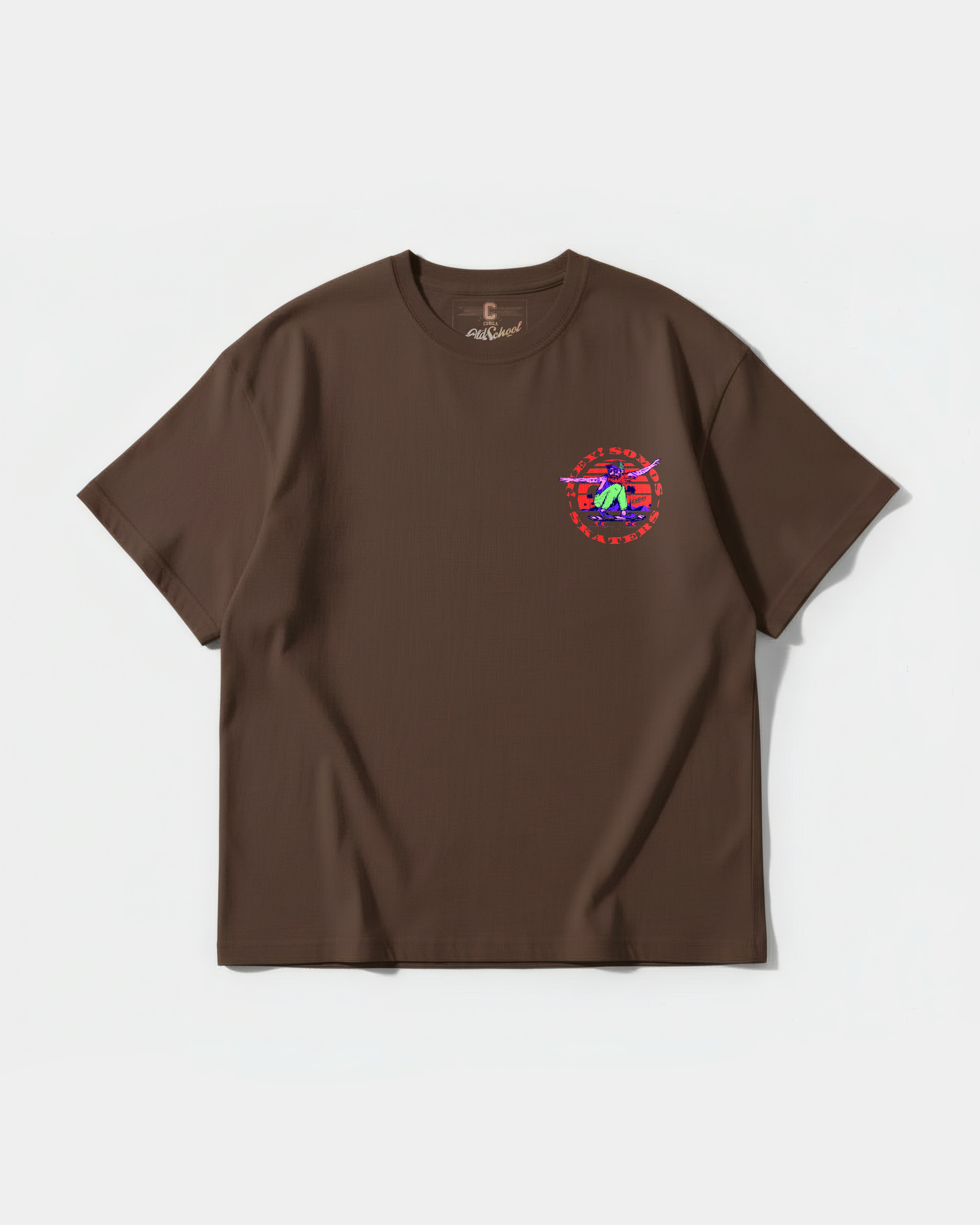 Camiseta Somos Skaters Big Front Oversize Basic Marron