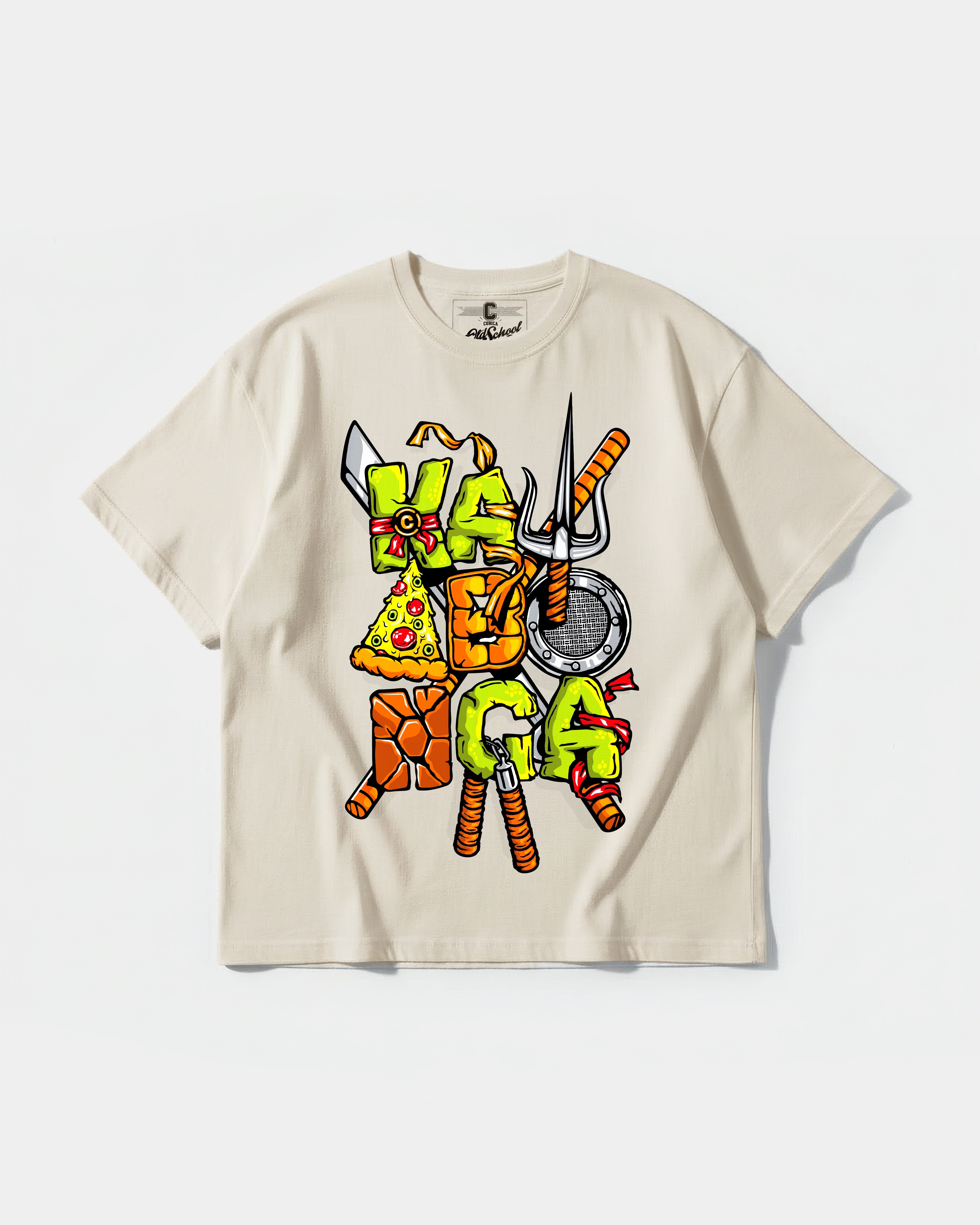 Camiseta Kawabonga Big Front Oversize Basic Beige