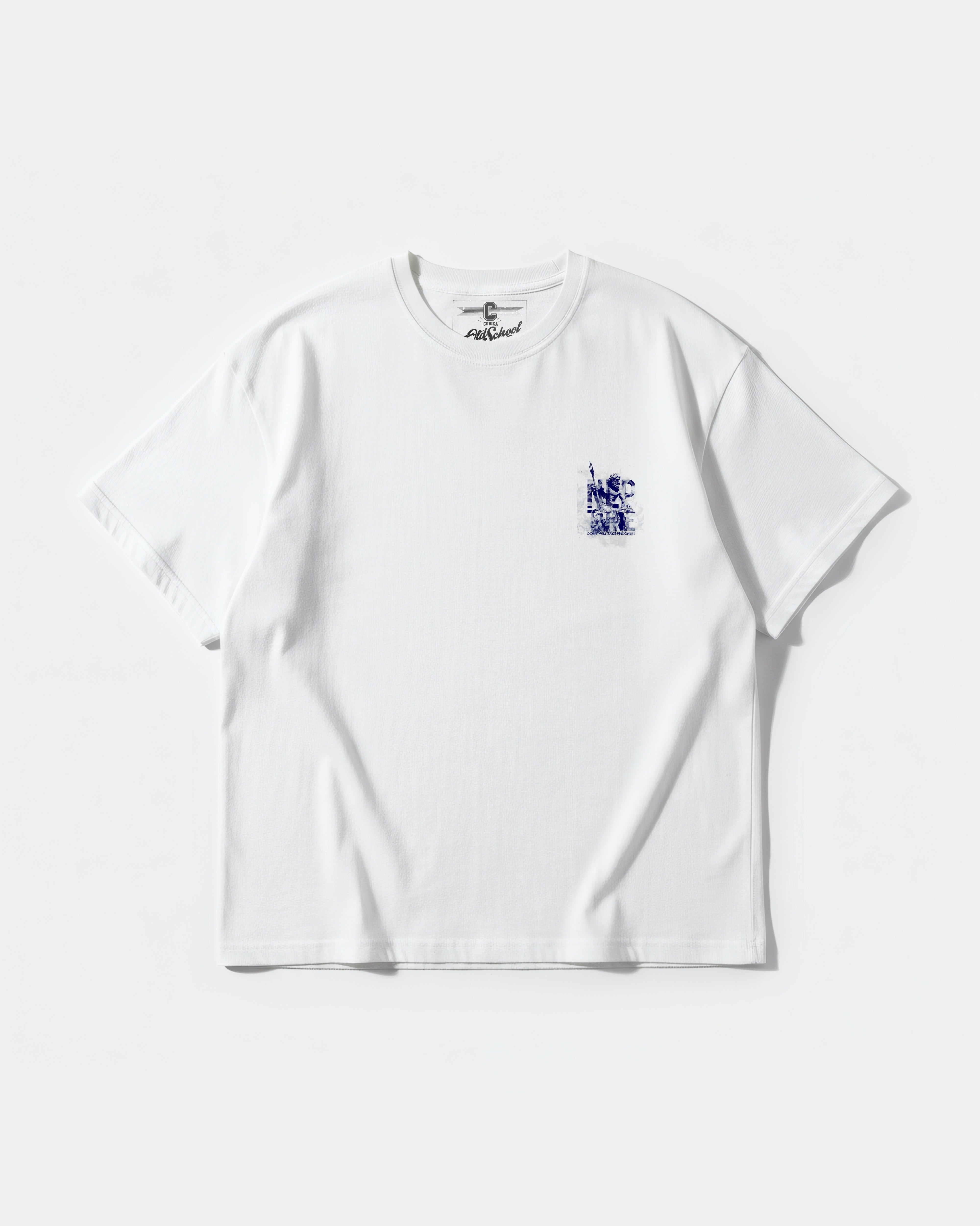 Camiseta Poseidon Pocket Front Oversize Basic Blanco