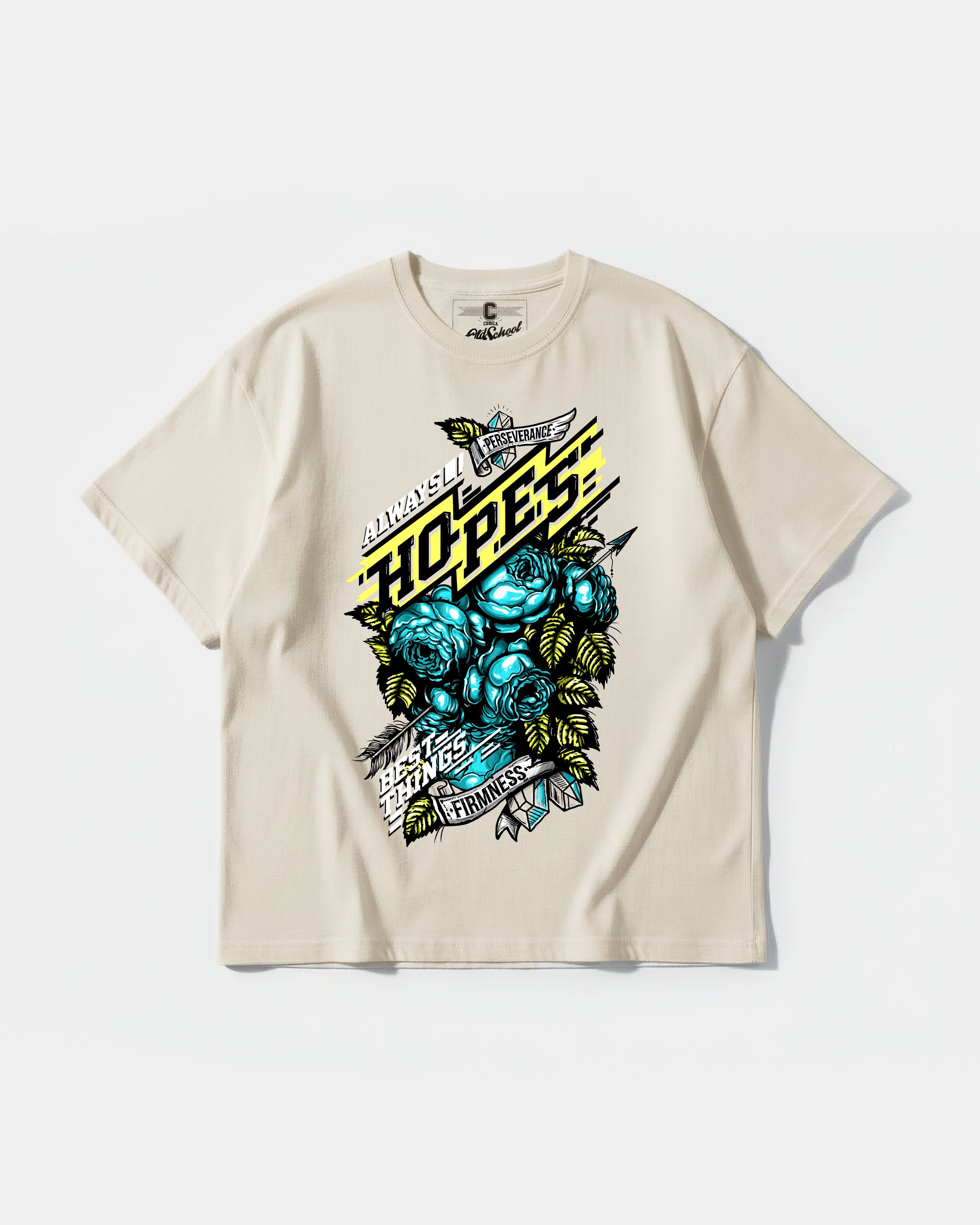 Camiseta Hopes Big Front Oversize Basic Beige