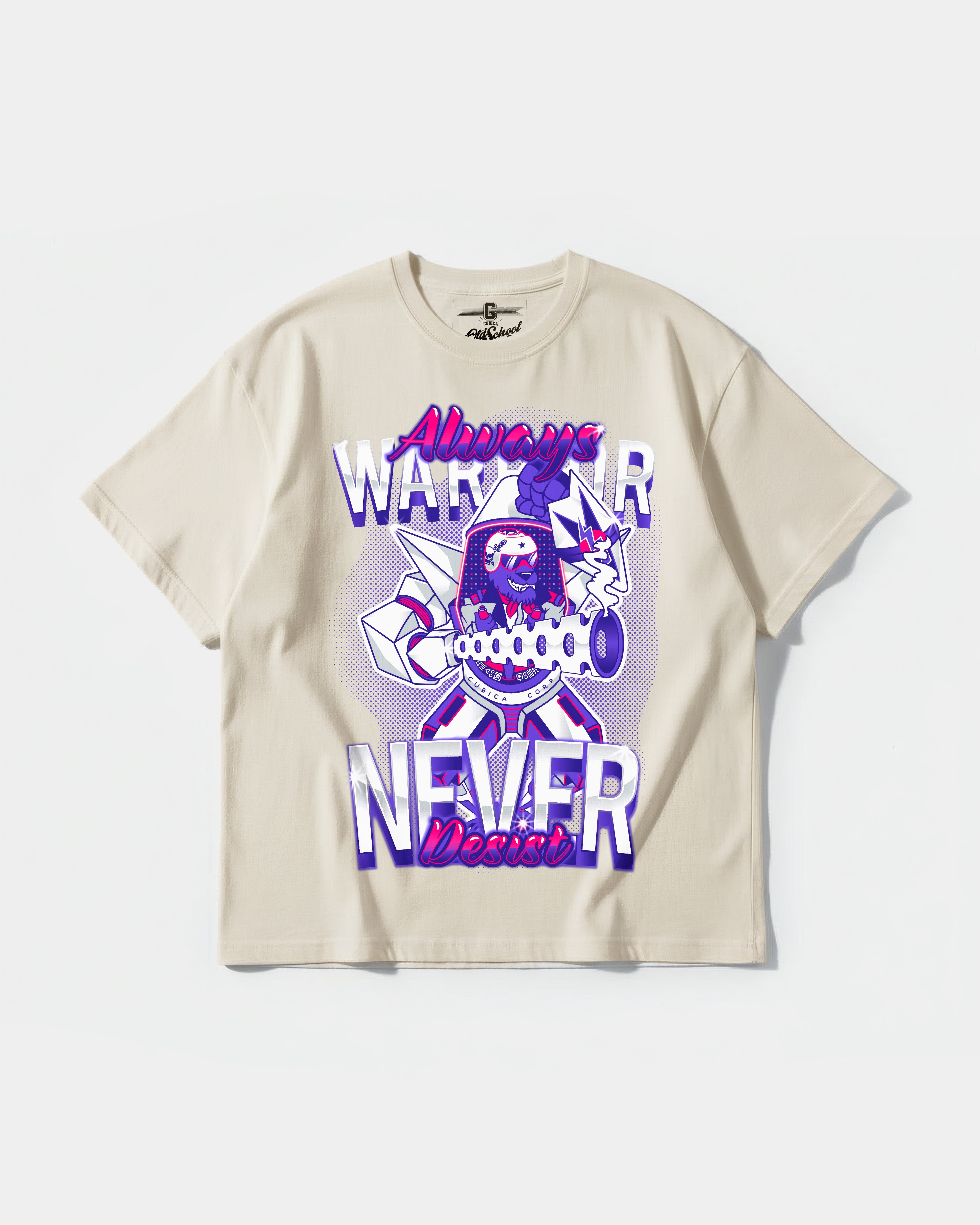 Camiseta Warrior Big Front Oversize Basic Beige