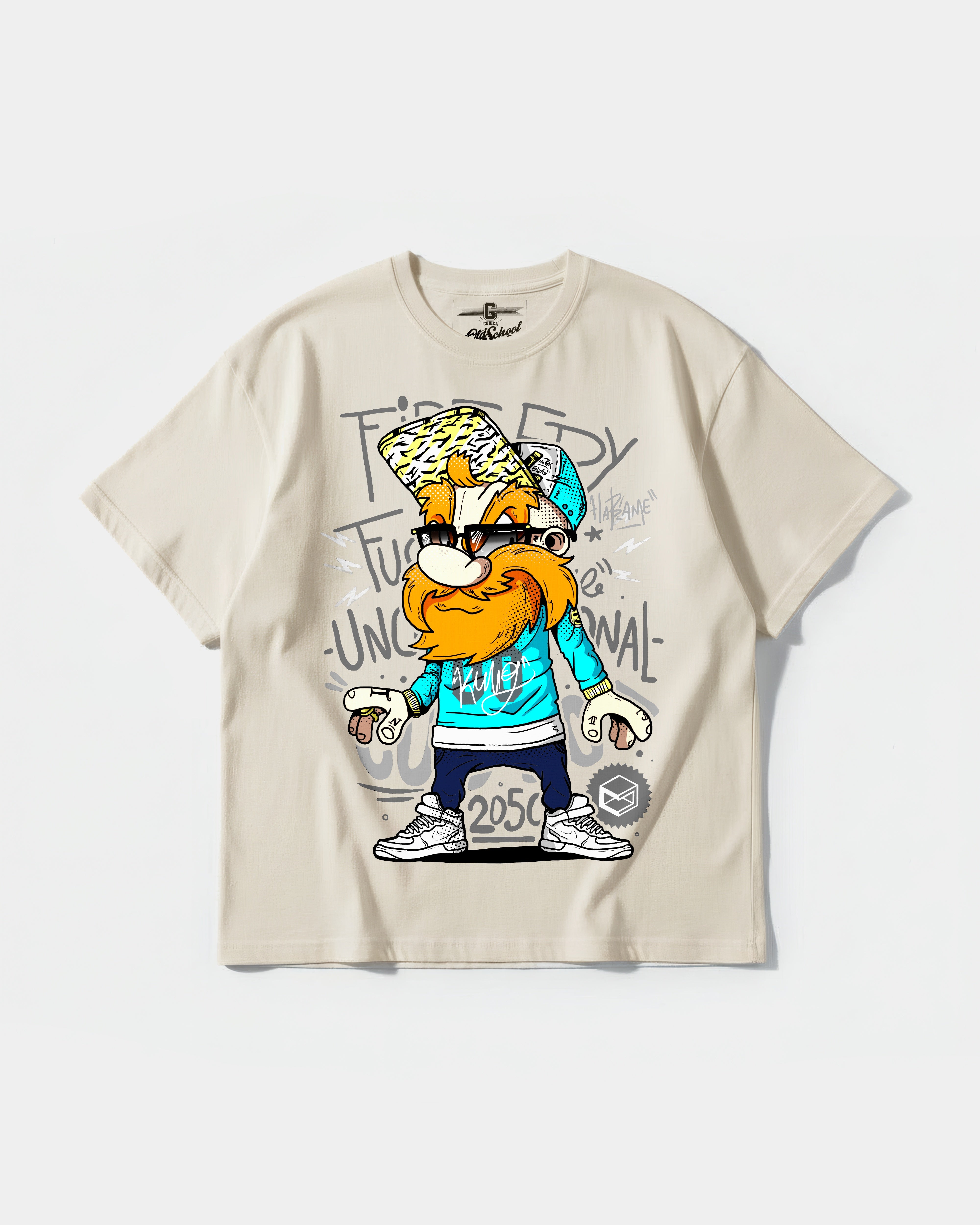 Camiseta Tio Sam White Big Front Oversize Basic Beige