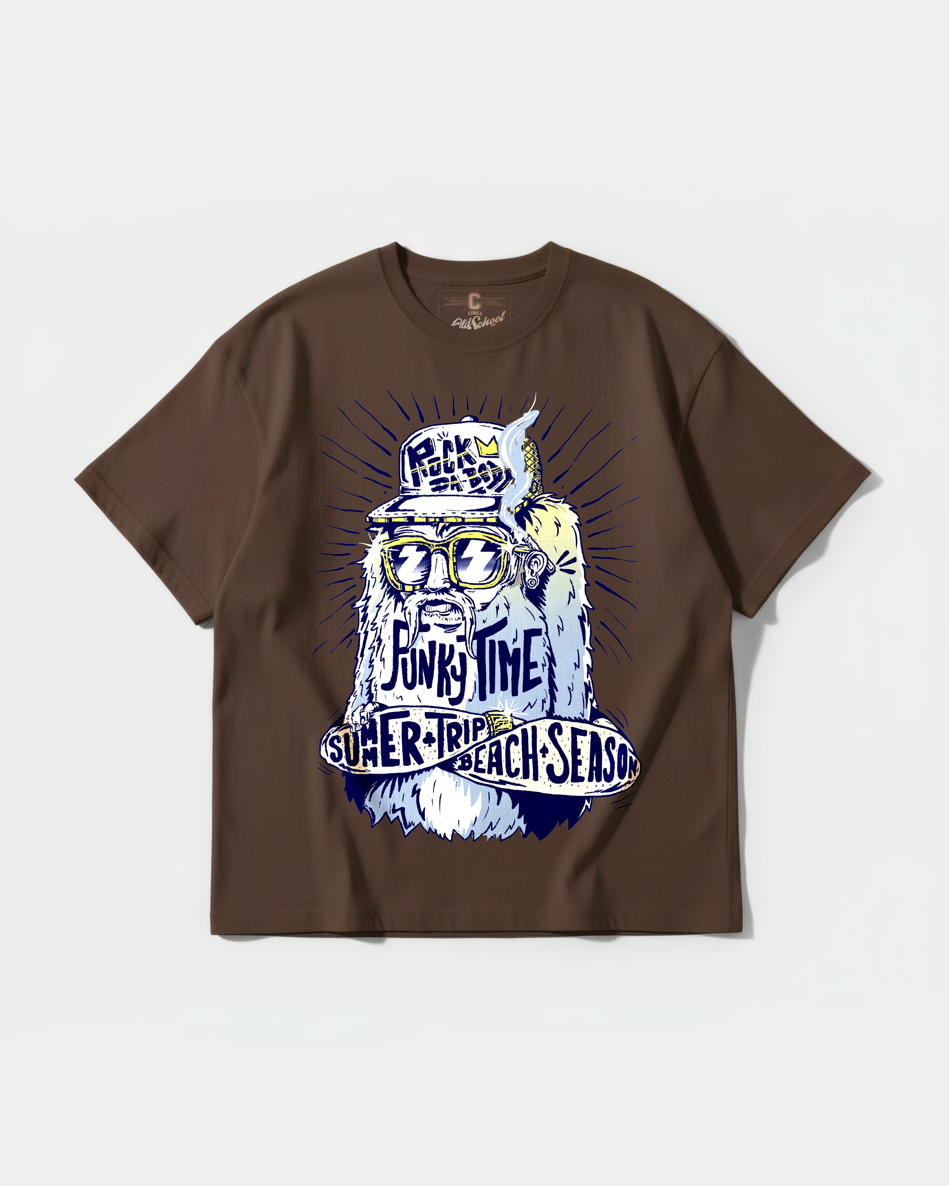 Camiseta Rock Da Body Big Front Oversize Basic Marron