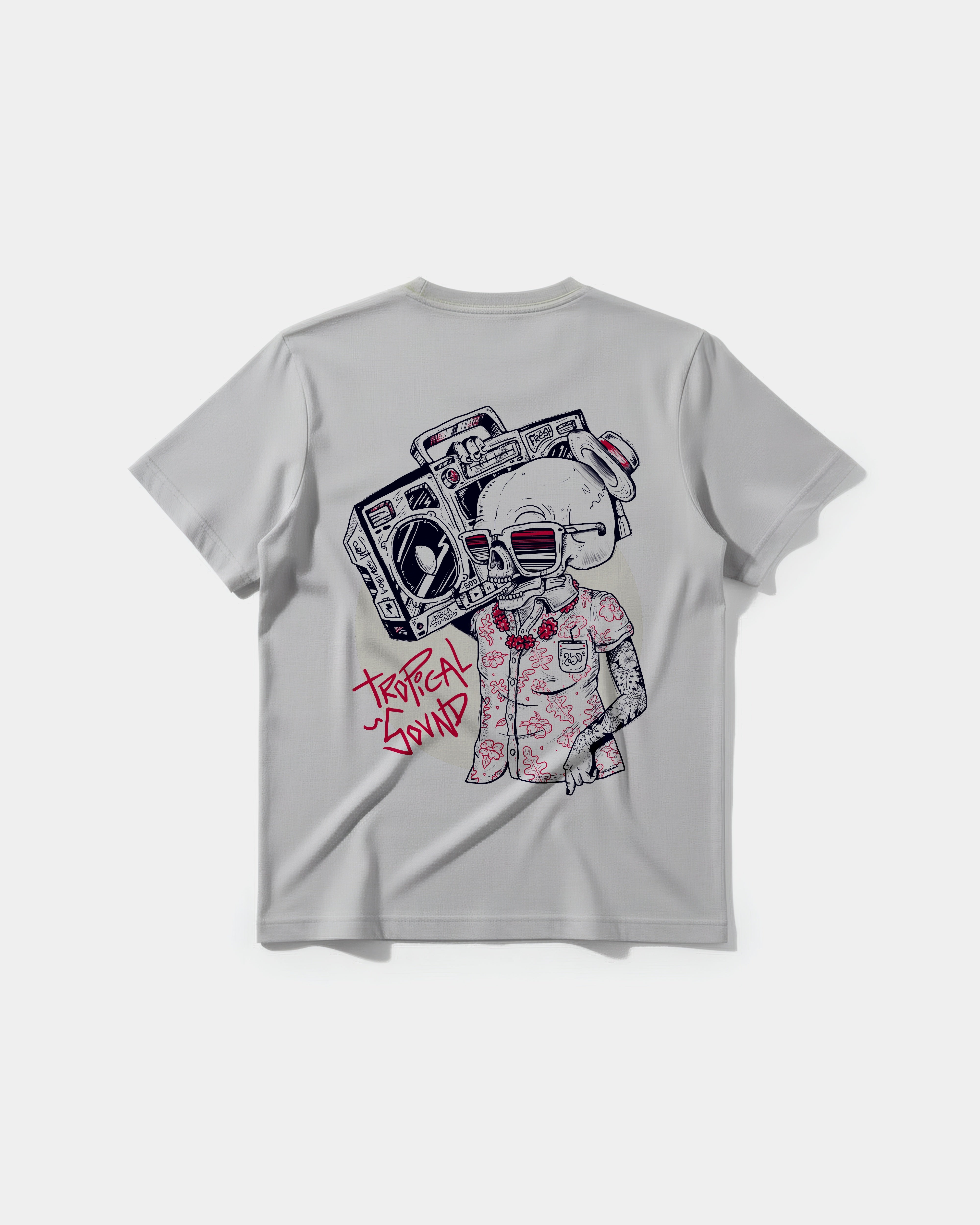 Camiseta Tropical Sound Big Back Regular Basic Gris