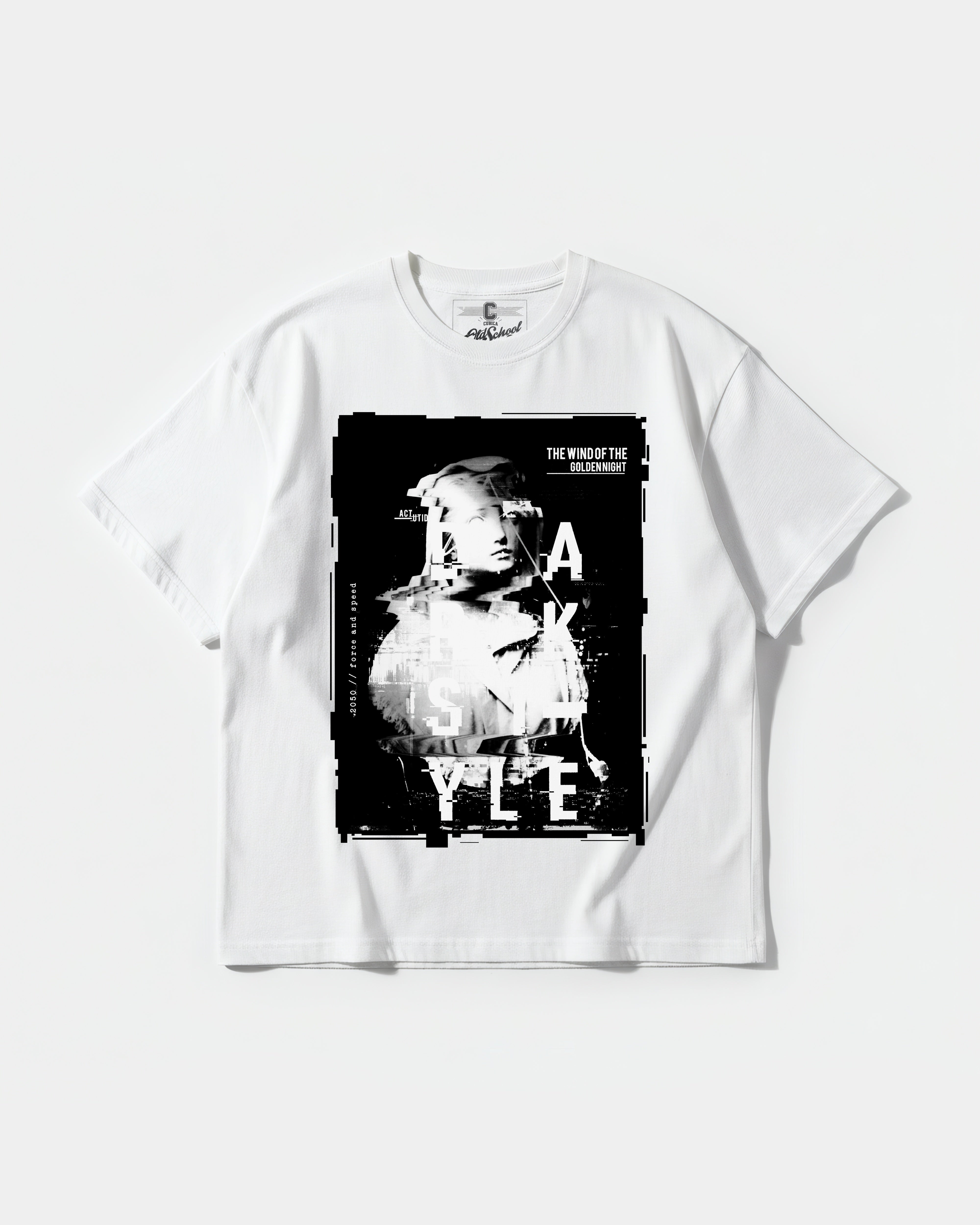 Camiseta Golden Night Big Front Oversize Basic Blanco