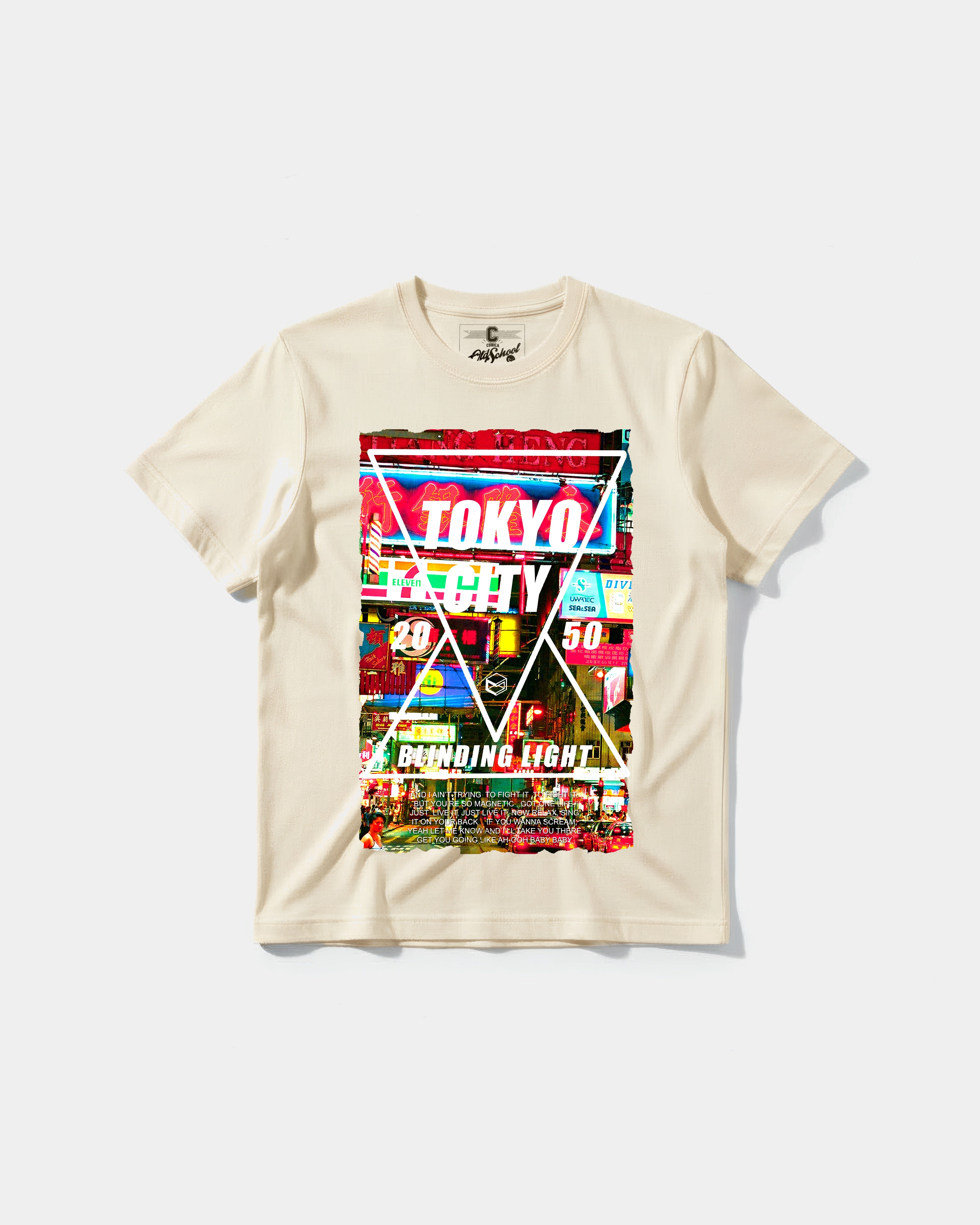 Camiseta Tokyo 2050 Big Front Regular Basic Beige
