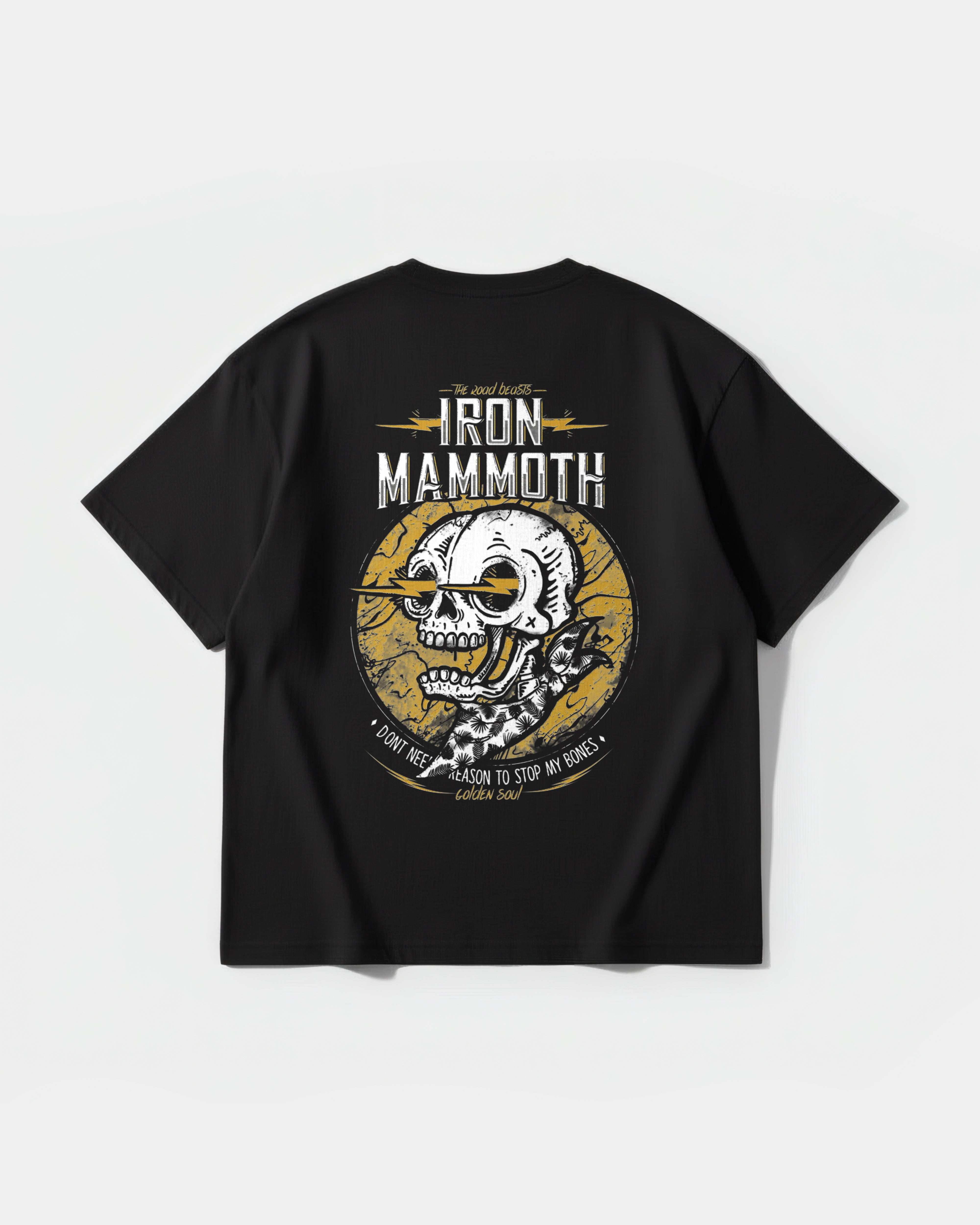 Camiseta Iron Mammoth Big Back Oversize Basic Negro