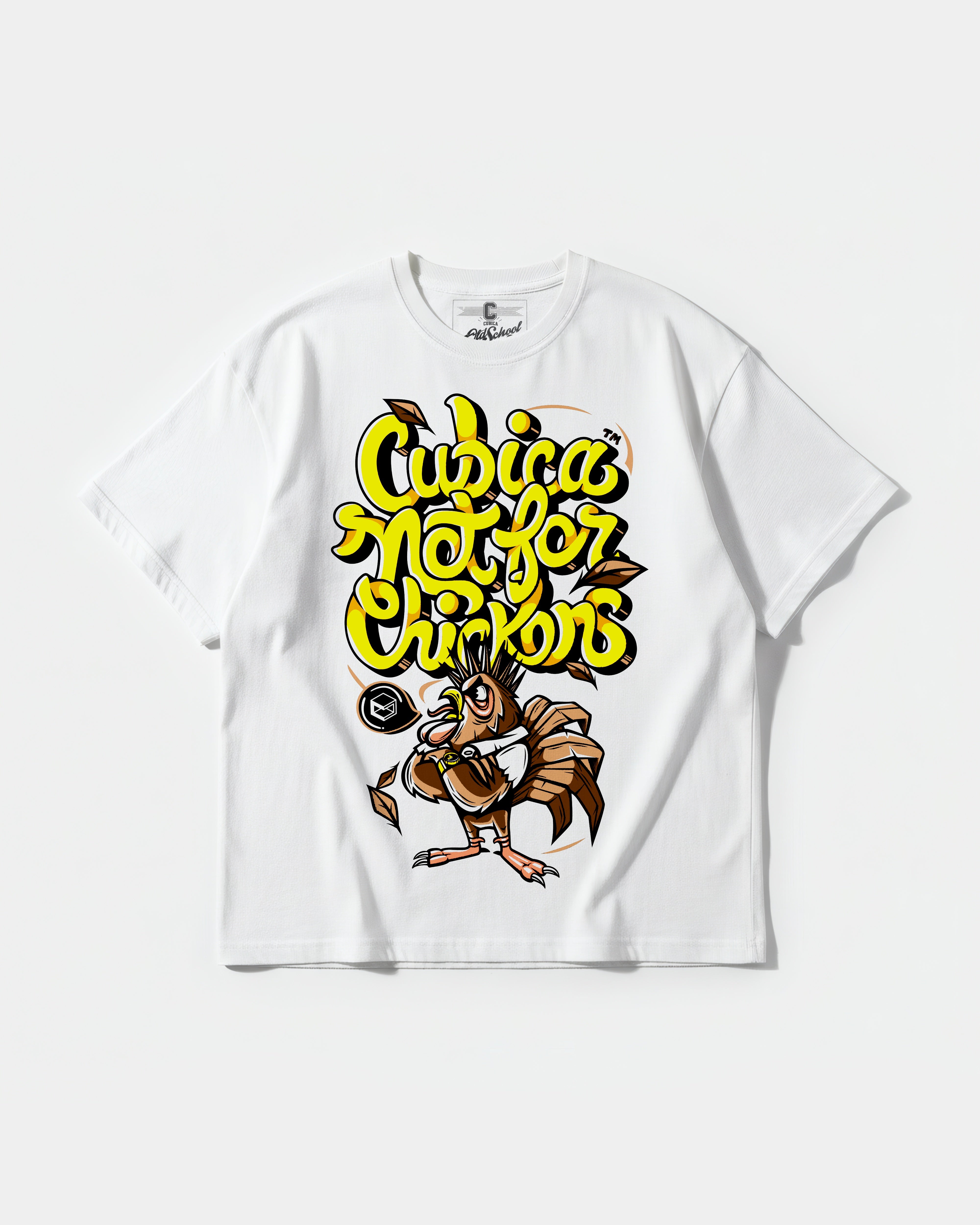 Camiseta Not For Chickens Big Front Oversize Basic Blanco