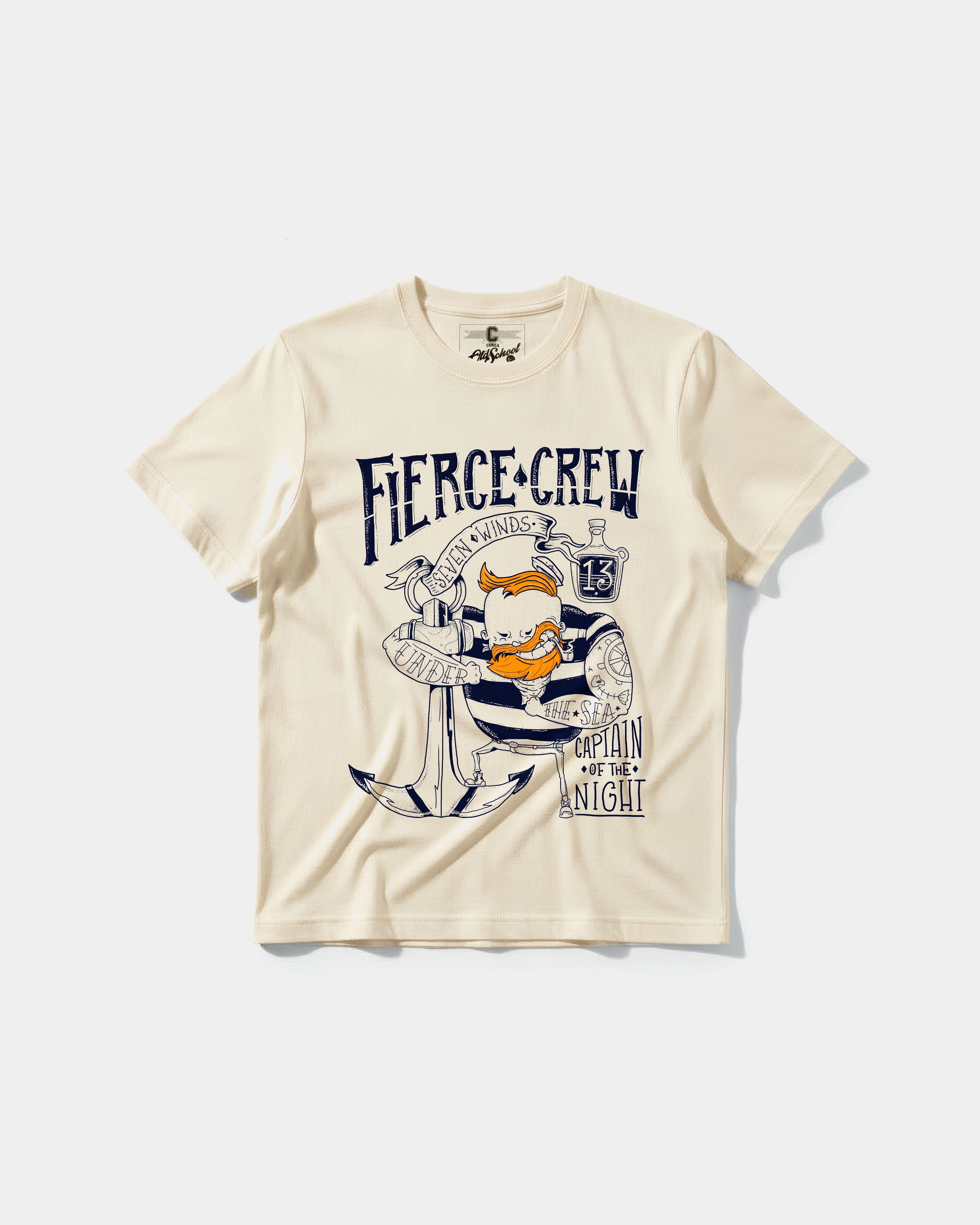 Camiseta Fierce Crew Big Front Regular Basic Beige