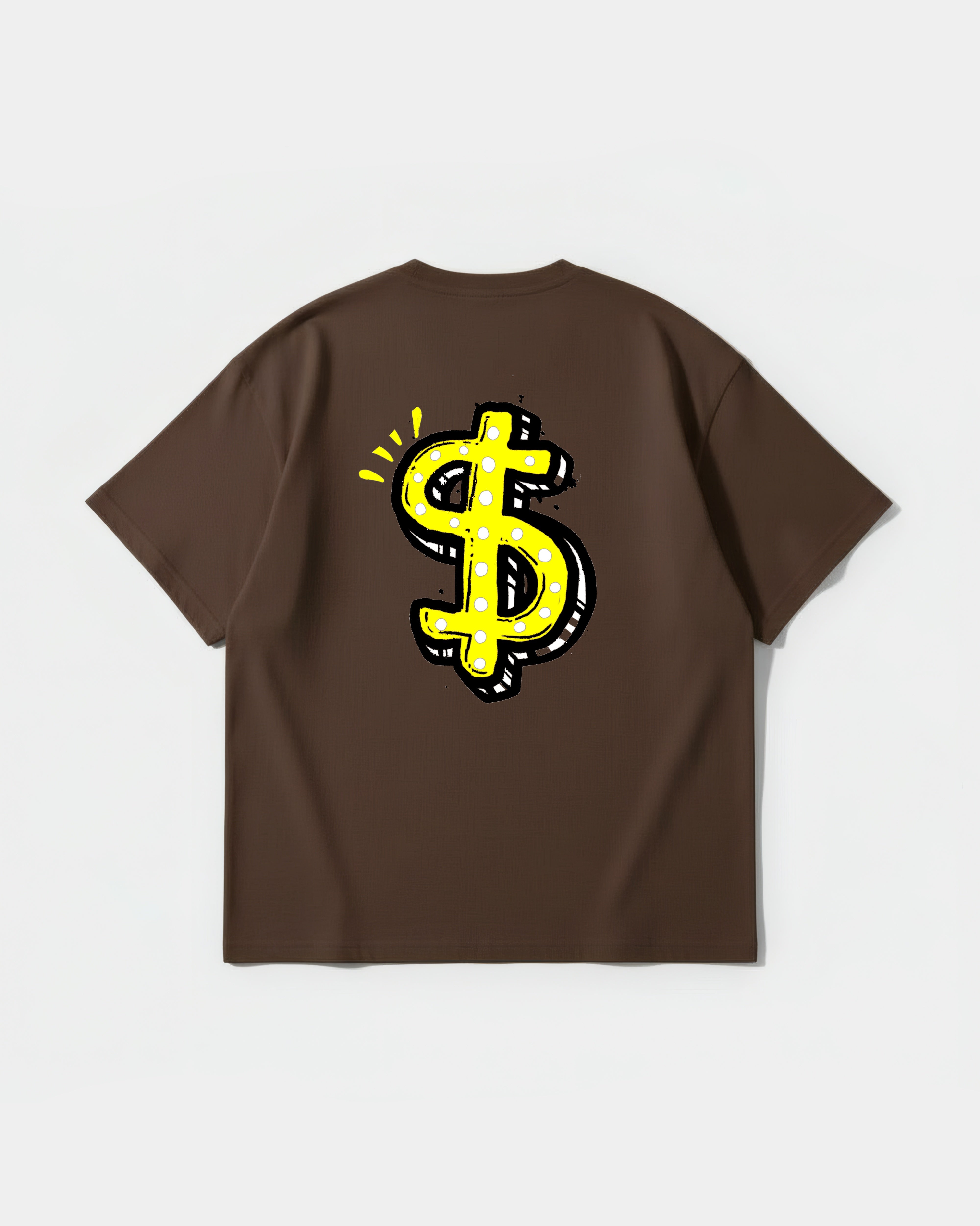 Camiseta Money Money Big Back Oversize Basic Marron