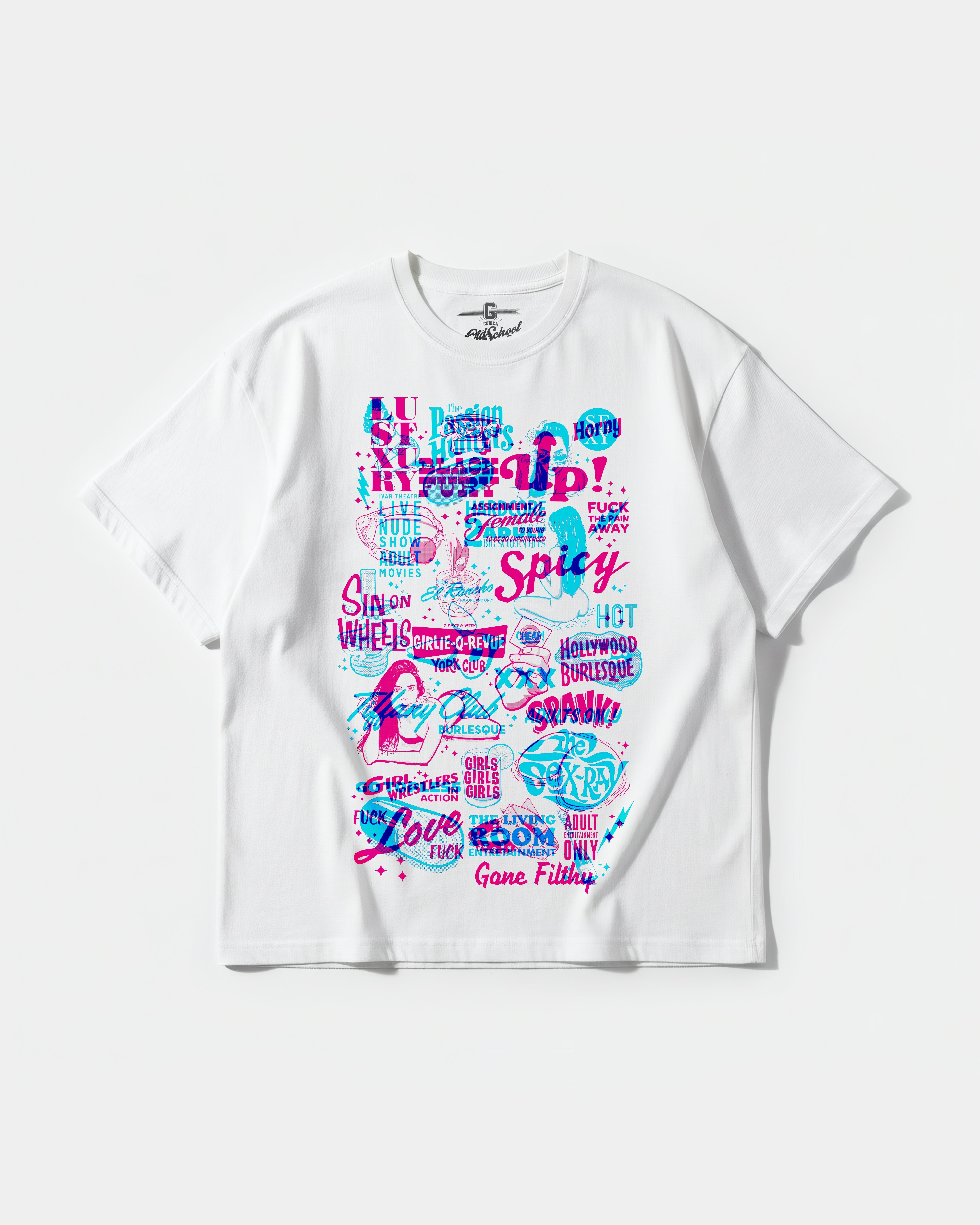 Camiseta Spicy Girl Big Front Oversize Basic Blanco