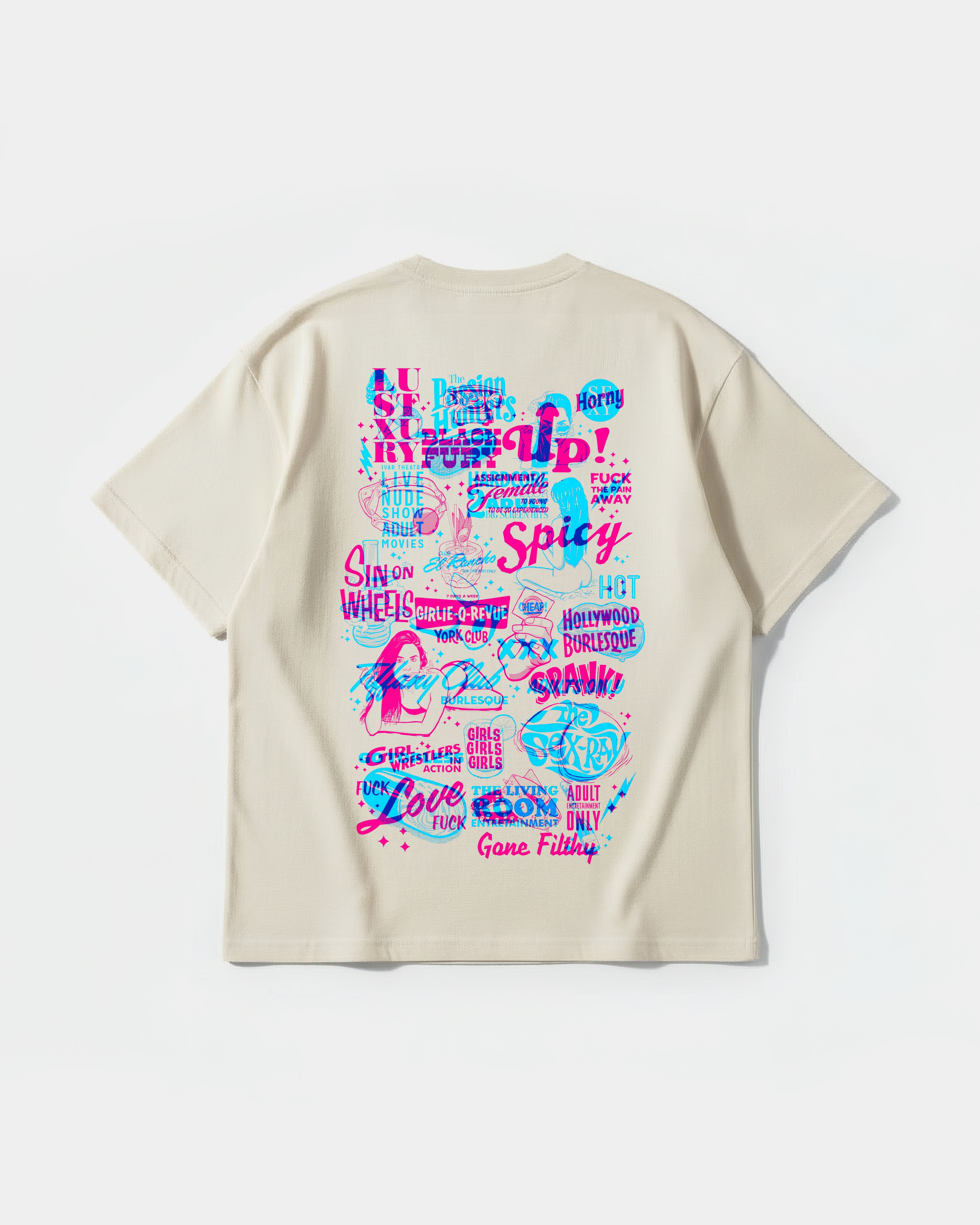 Camiseta Spicy Girl Big Back Oversize Basic Beige