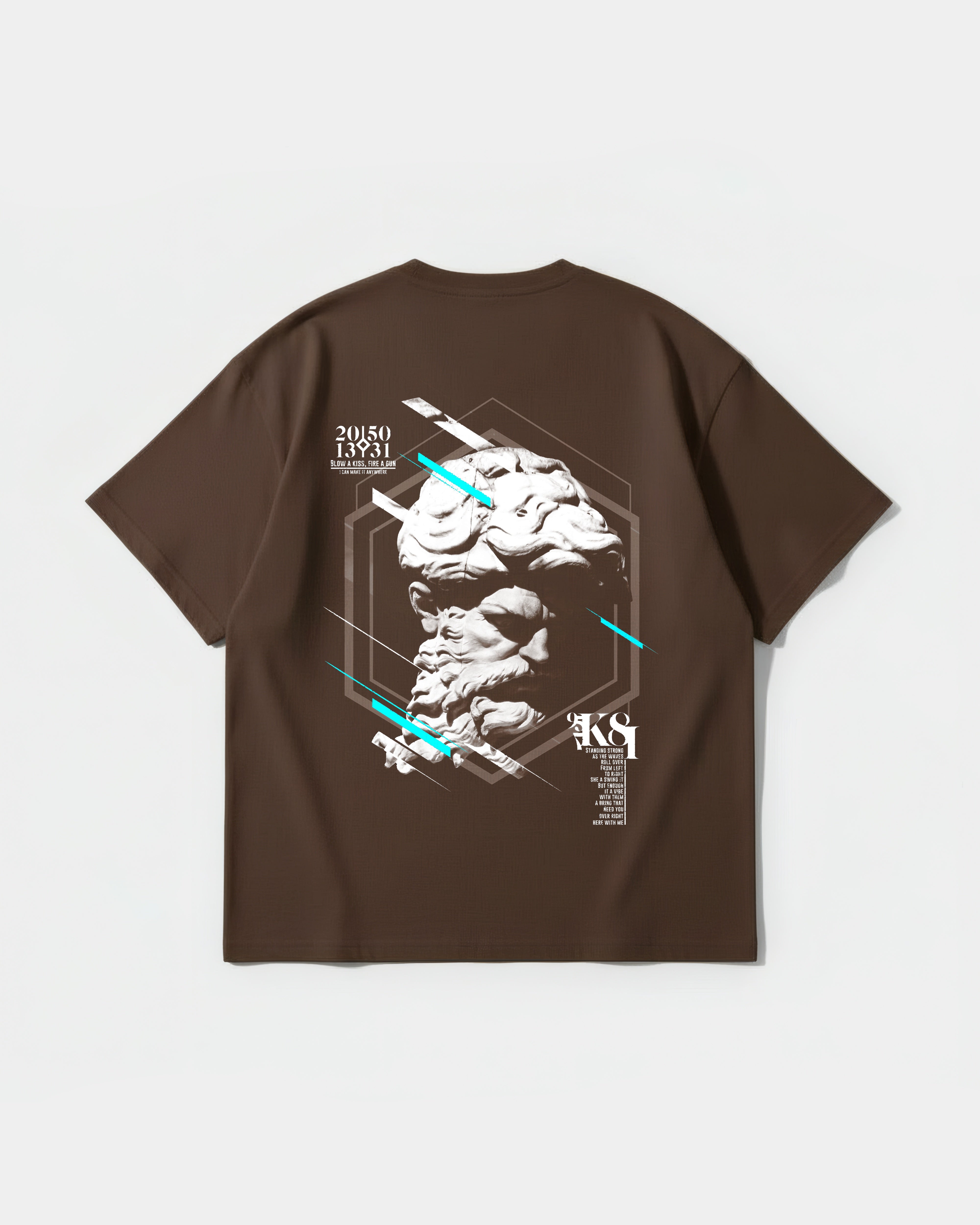 Camiseta Miguel Angel Big Back Oversize Basic Marron