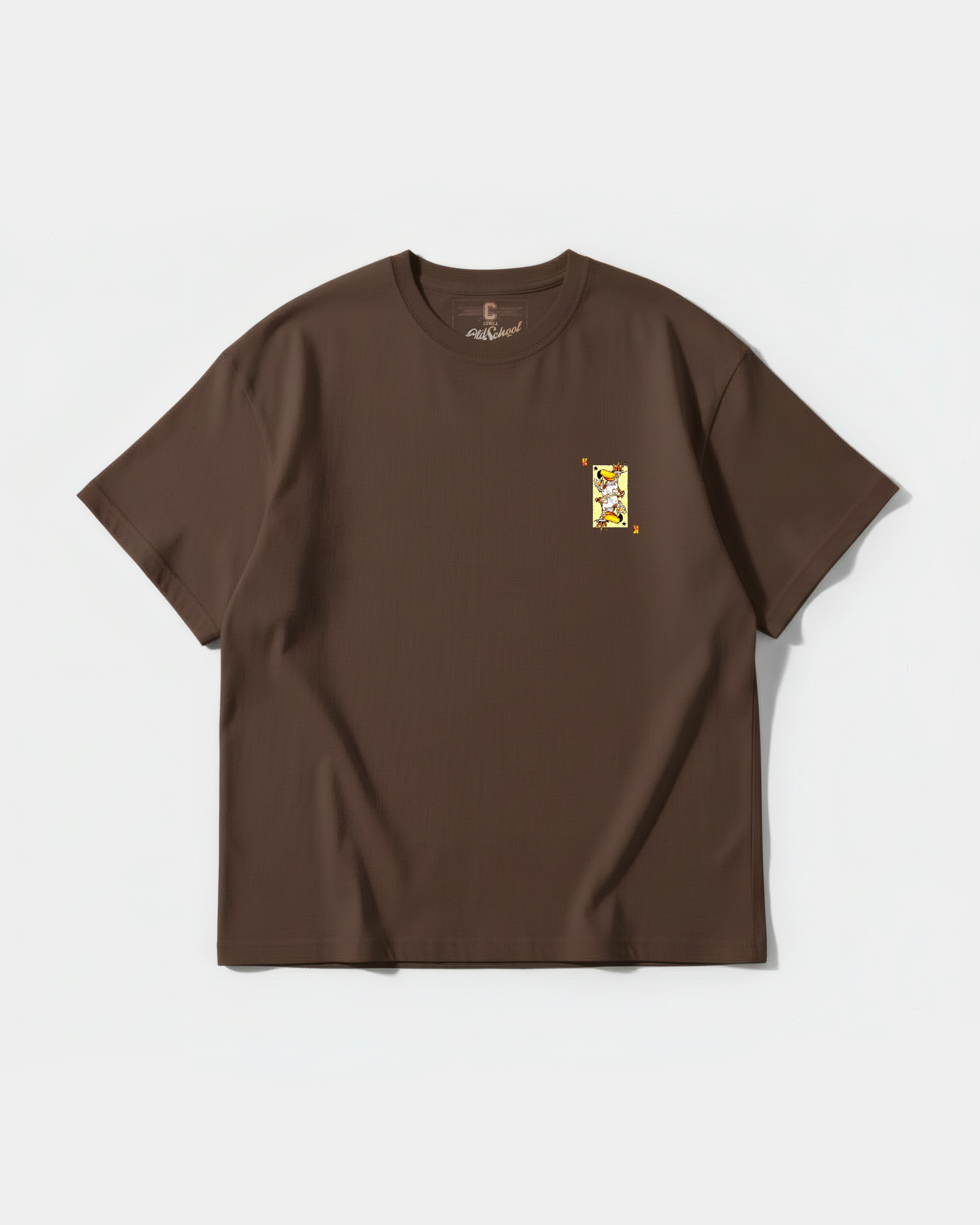 Camiseta King S Cocktail Pocket Front Oversize Basic Marron