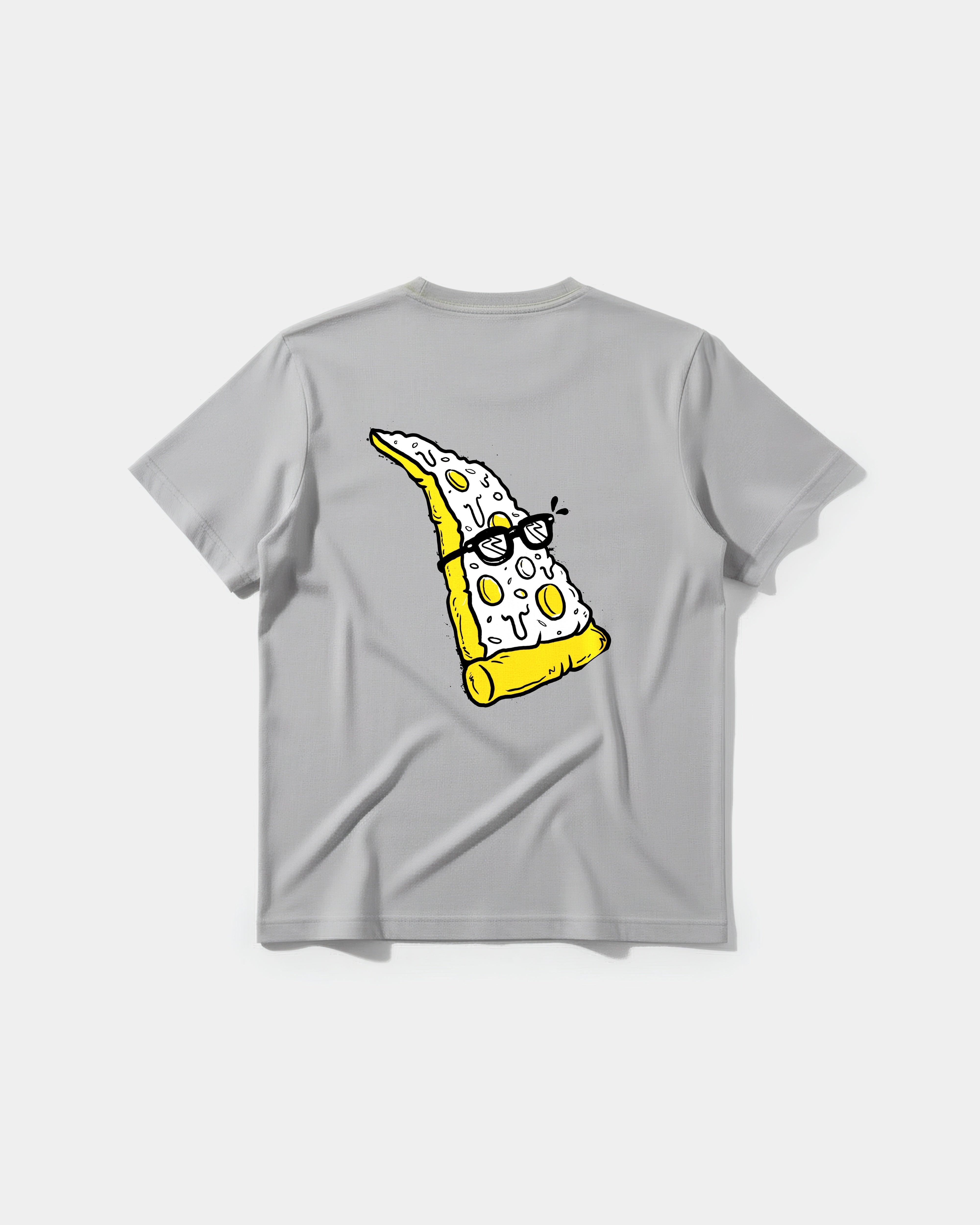 Camiseta Pizza Geek Big Back Regular Basic Gris