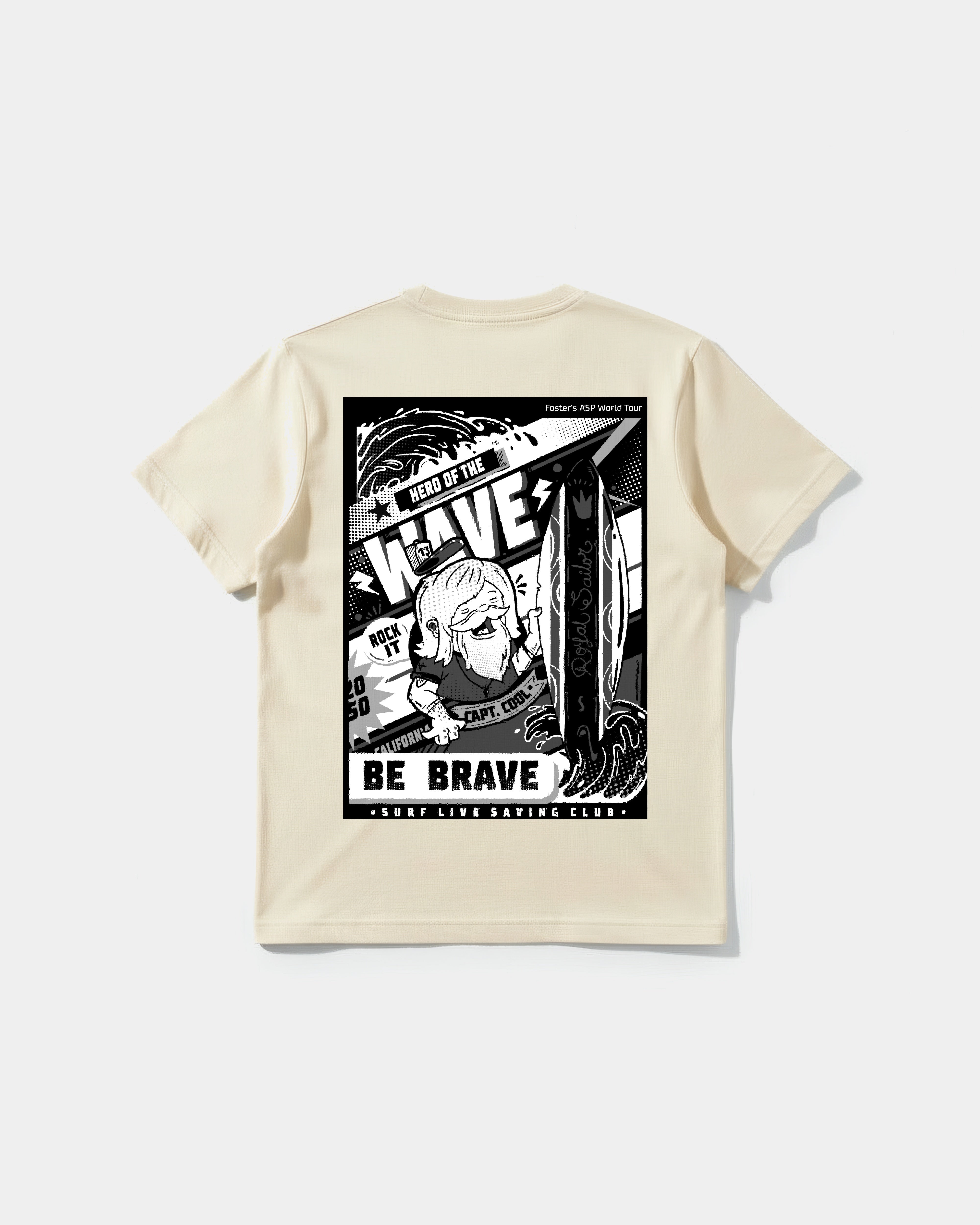 Camiseta Hero Of The Wave Big Back Regular Basic Beige