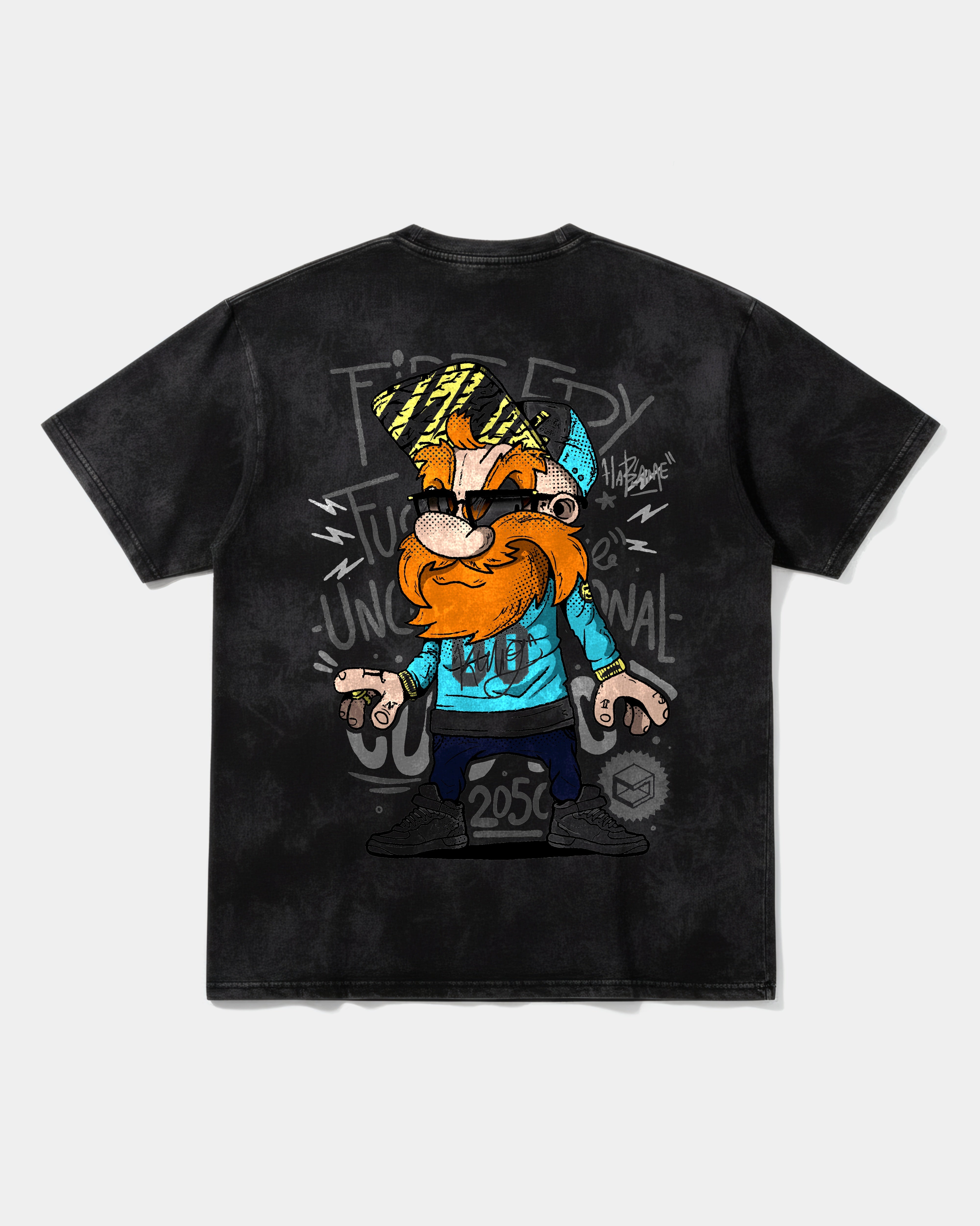 Camiseta Tio Sam Pocket Front Oversize Acid Negro