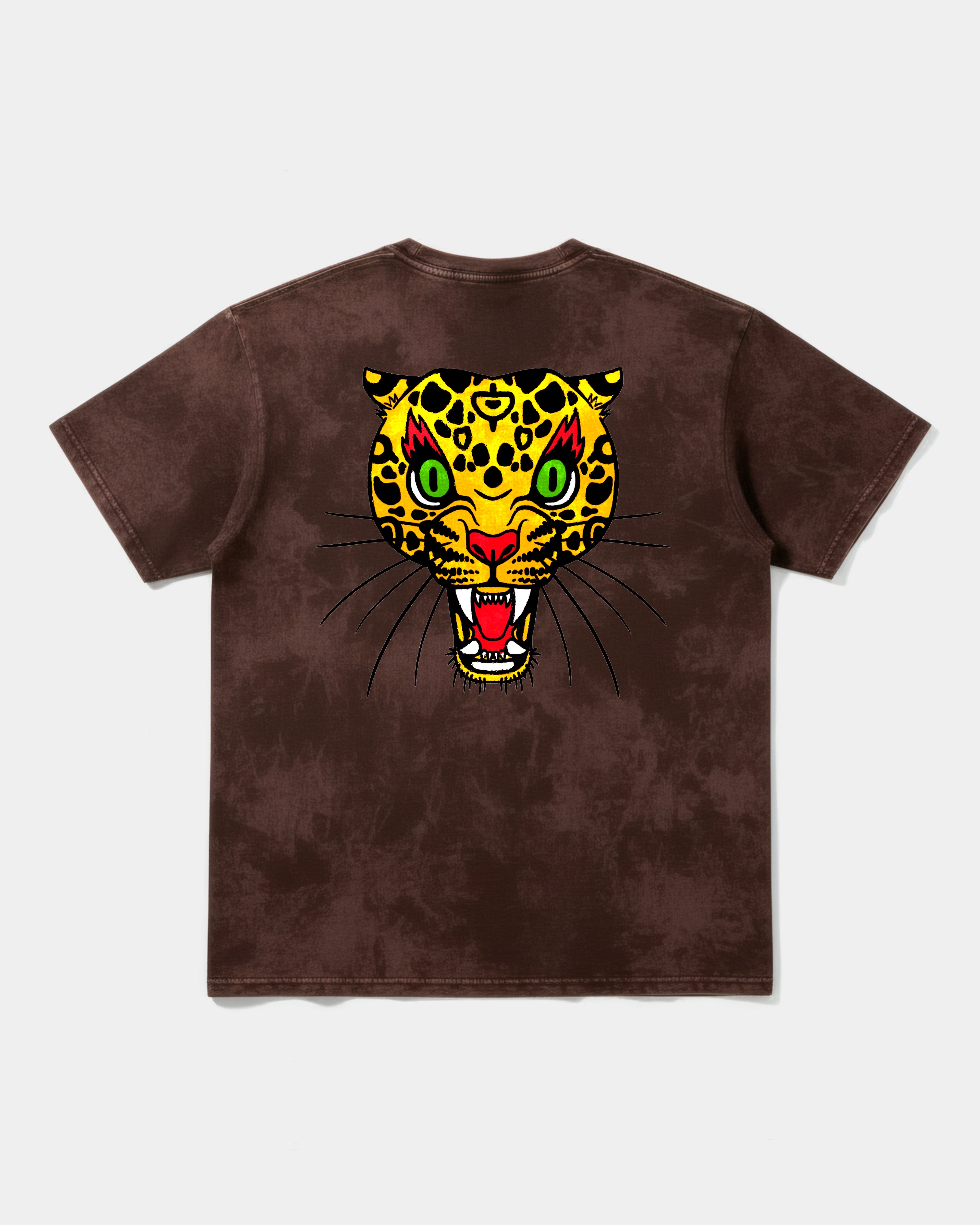 Camiseta Leopard Big Back Oversize Acid Marron