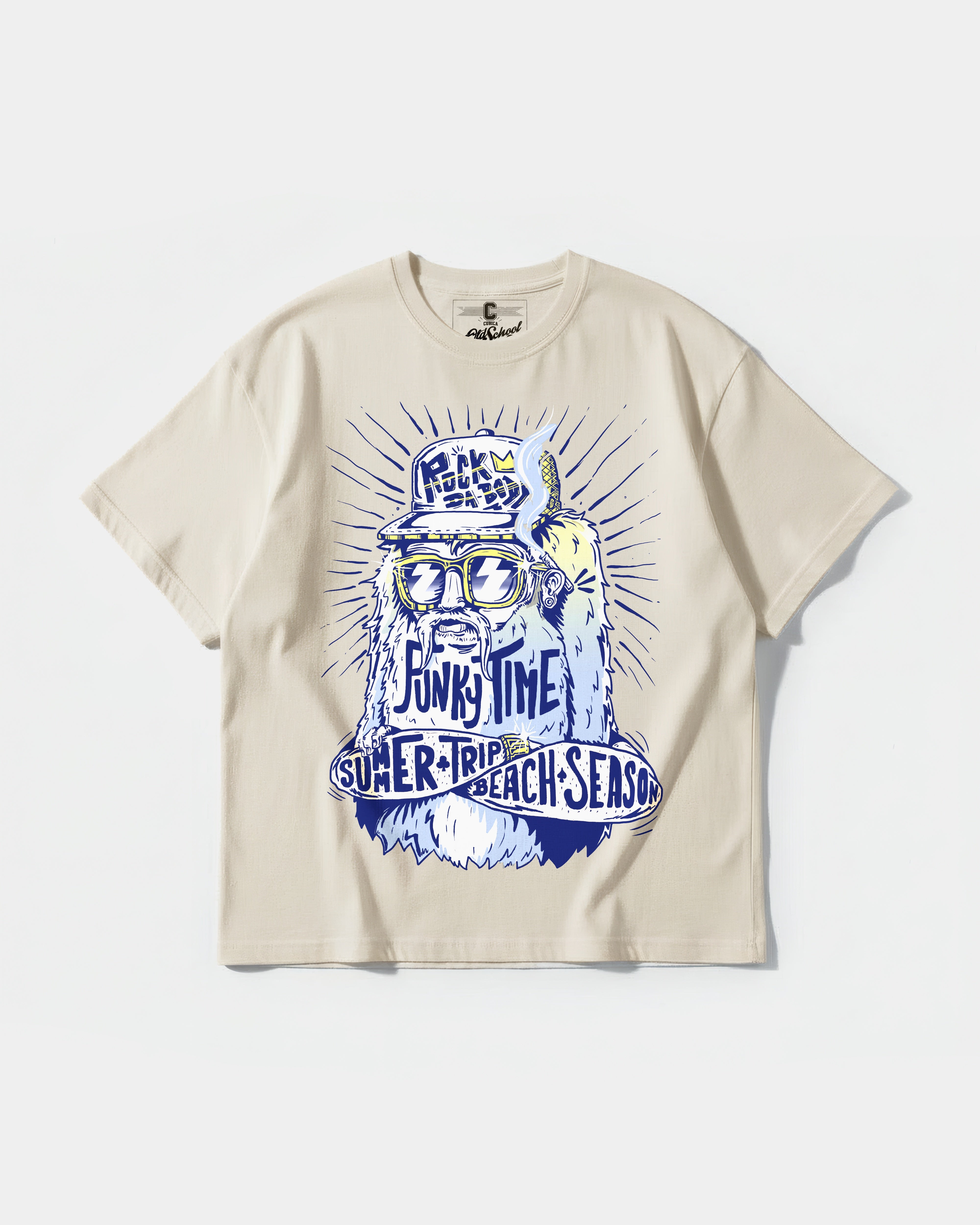 Camiseta Rock Da Body Big Front Oversize Basic Beige