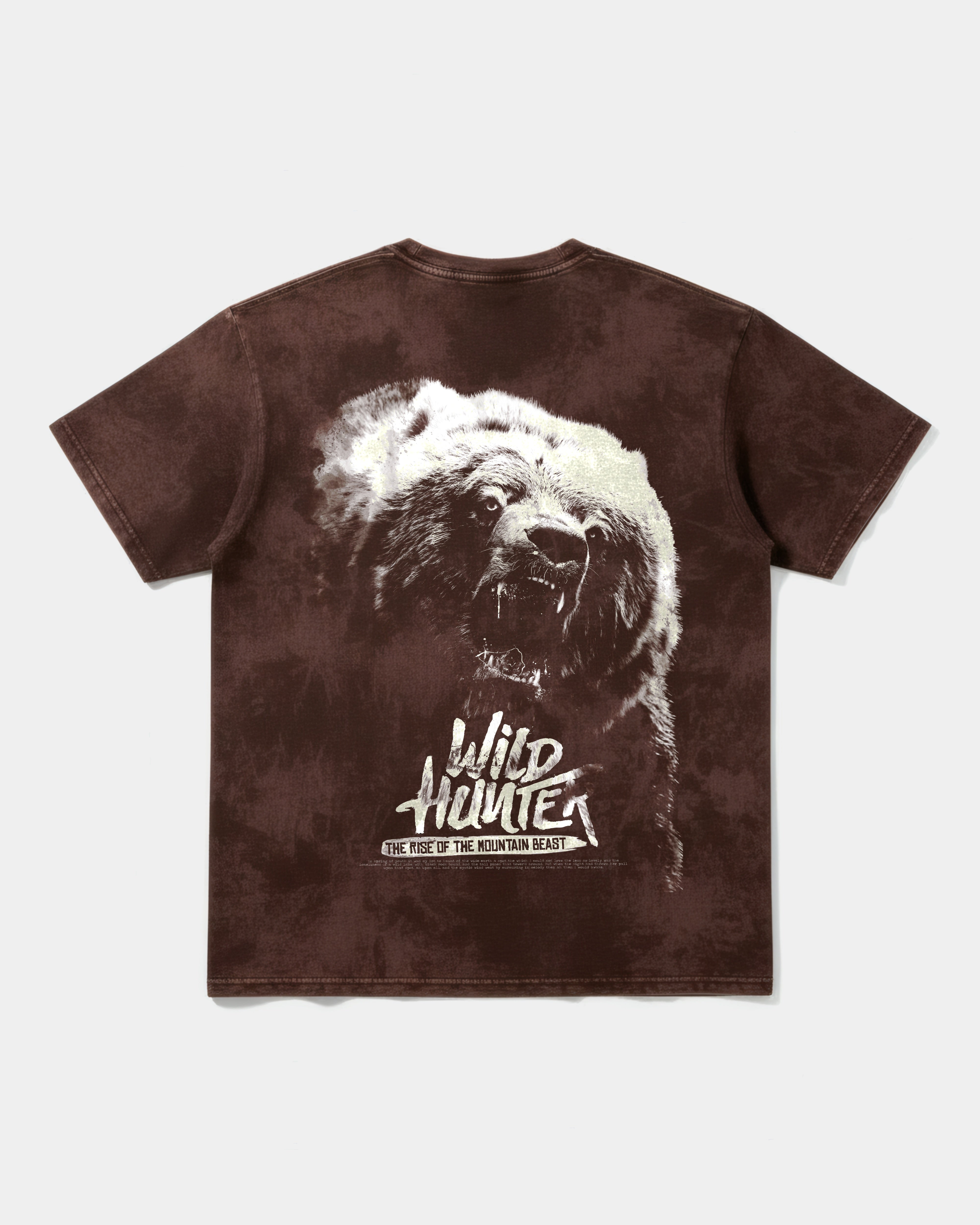 Camiseta Wild Hunter Pocket Front Oversize Acid Marron
