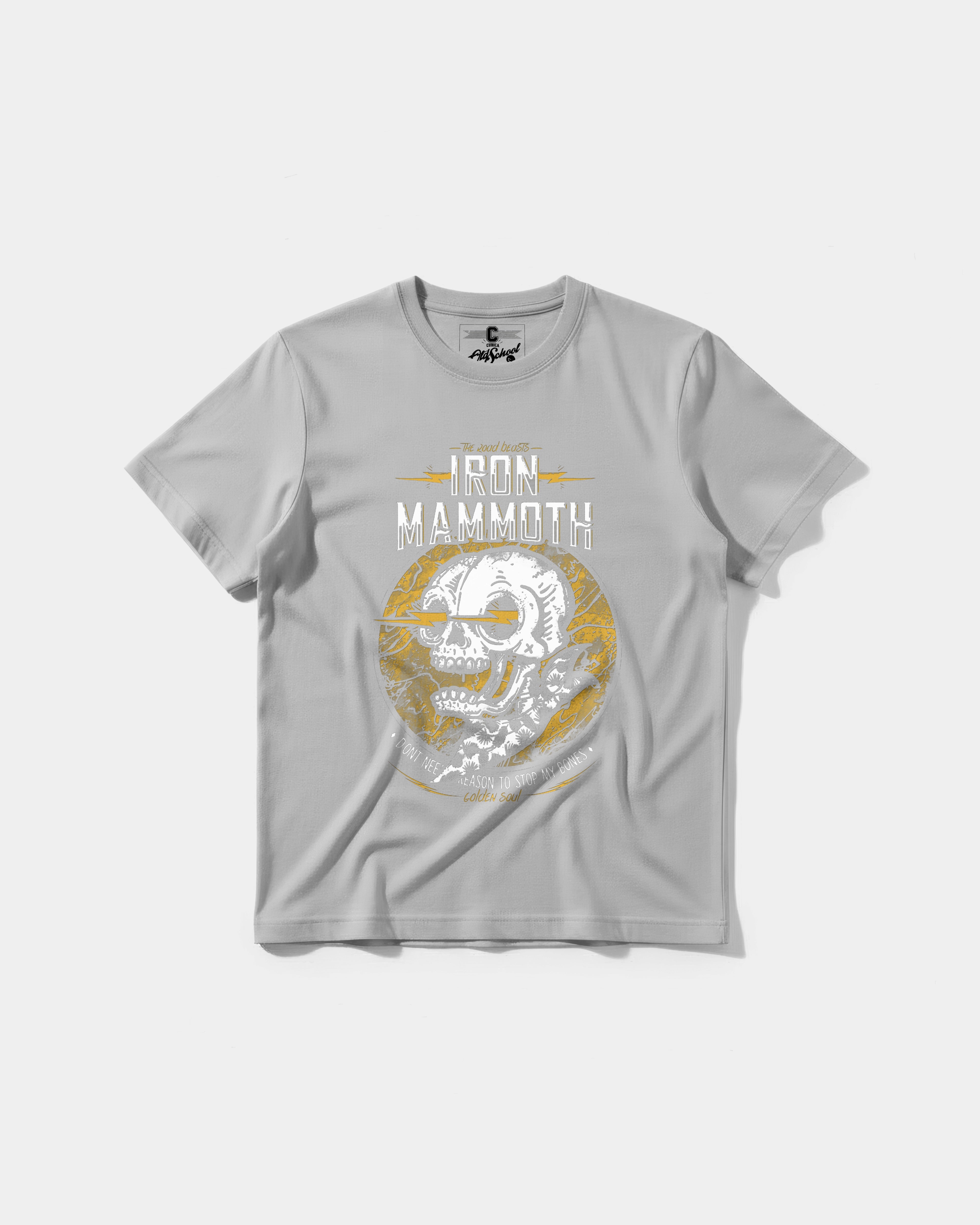 Camiseta Iron Mammoth Big Front Regular Basic Gris