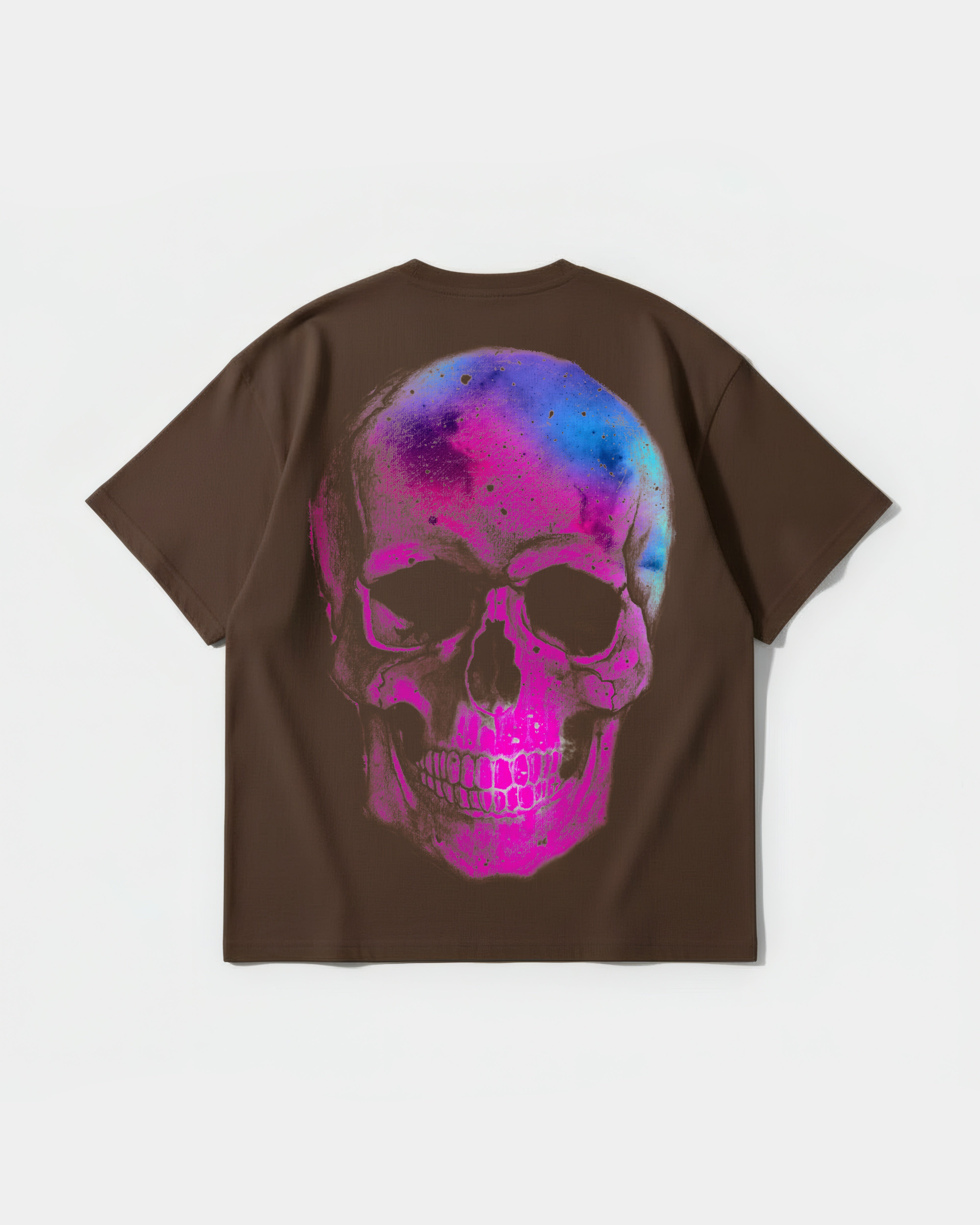 Camiseta Space Skull Big Back Oversize Basic Marron