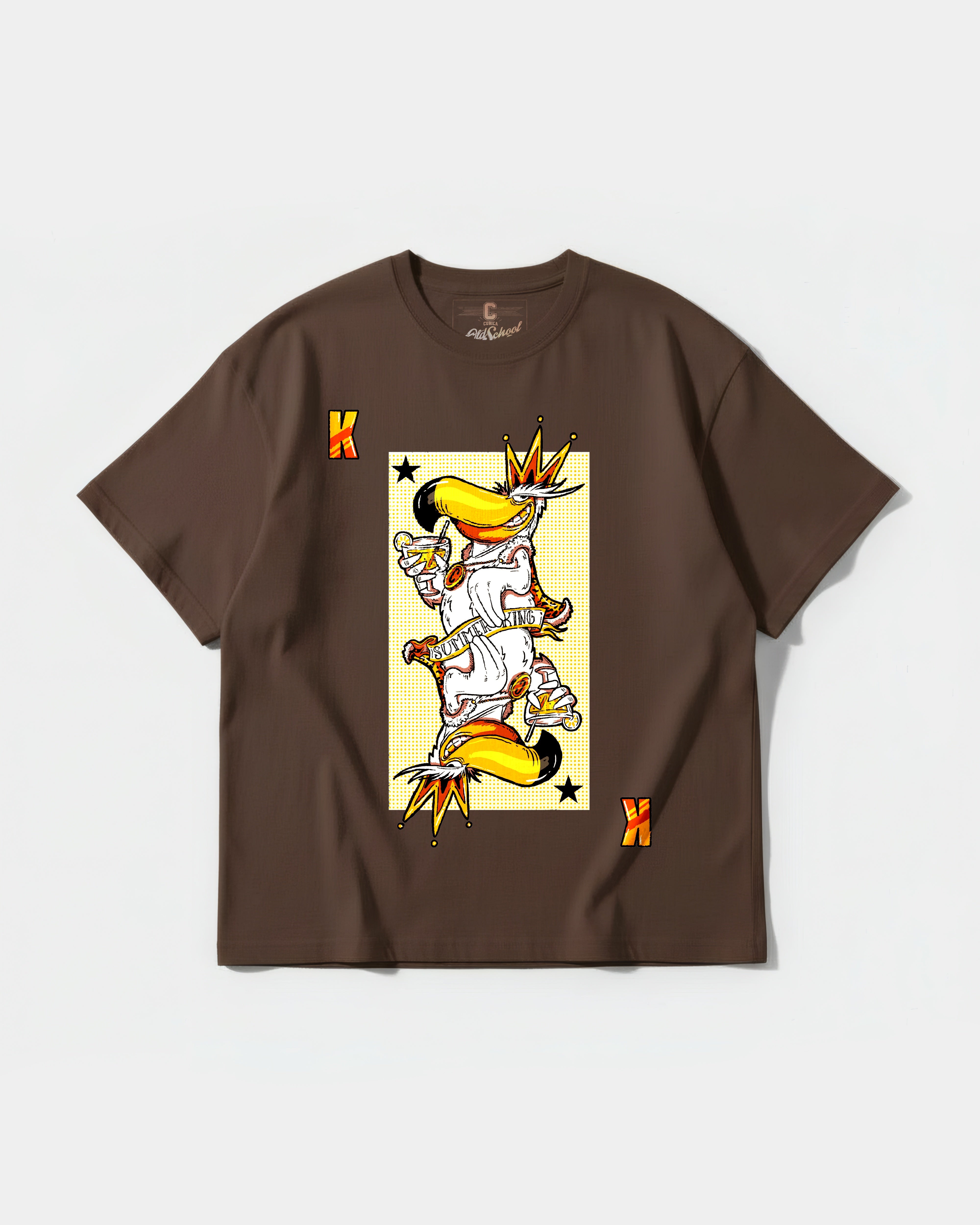 Camiseta King S Cocktail Big Front Oversize Basic Marron