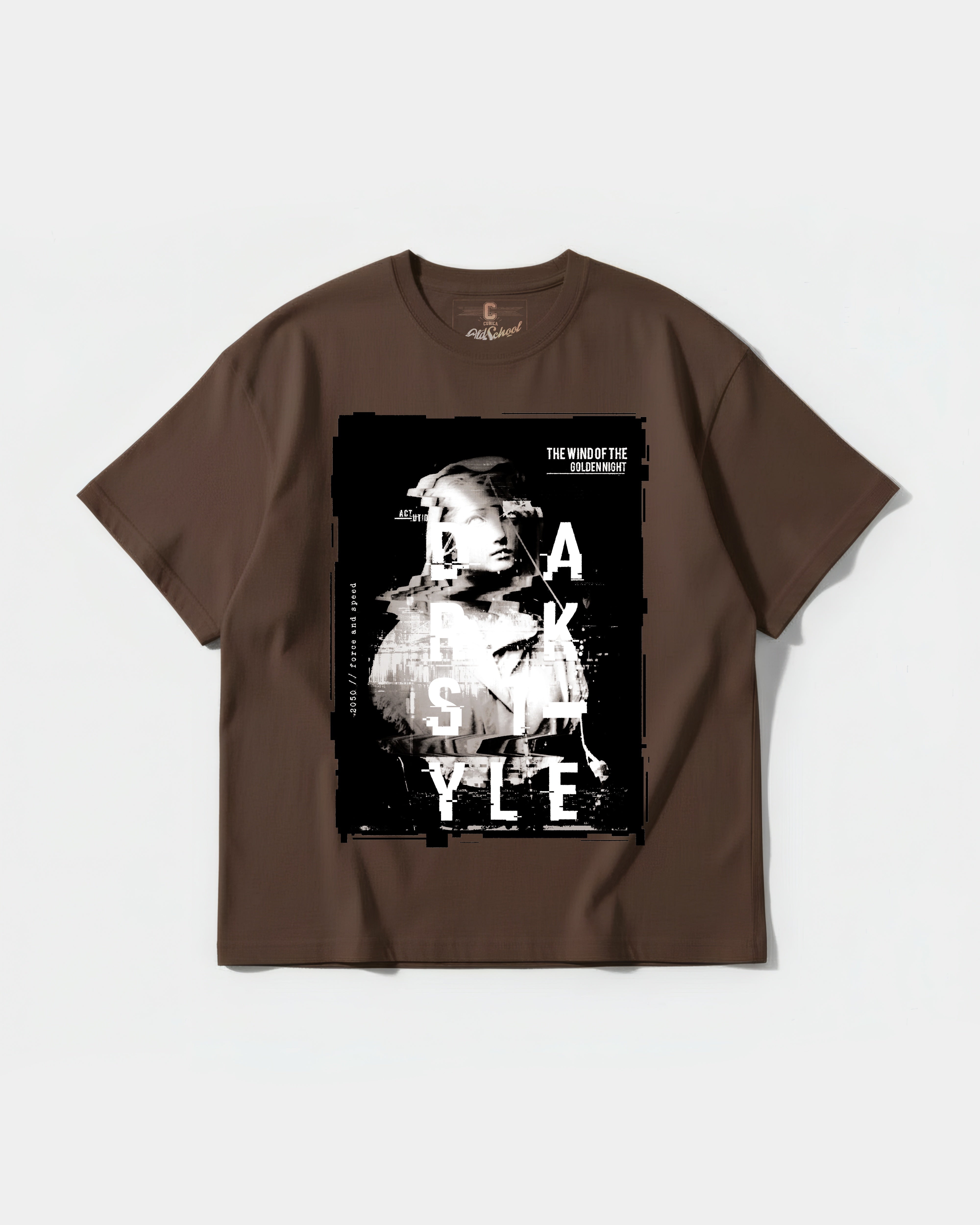 Camiseta Golden Night Big Front Oversize Basic Marron