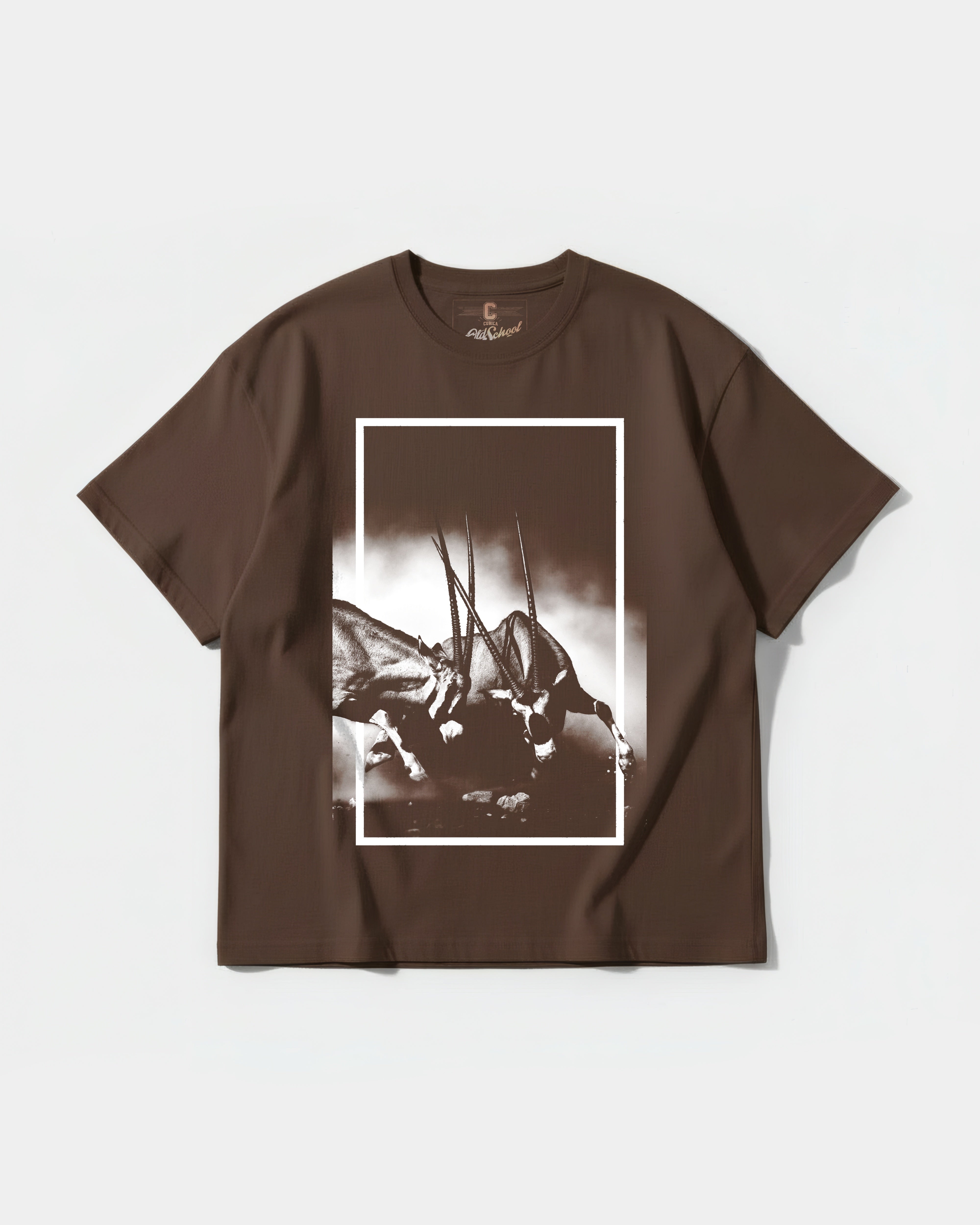 Camiseta Physical Strength Big Front Oversize Basic Marron