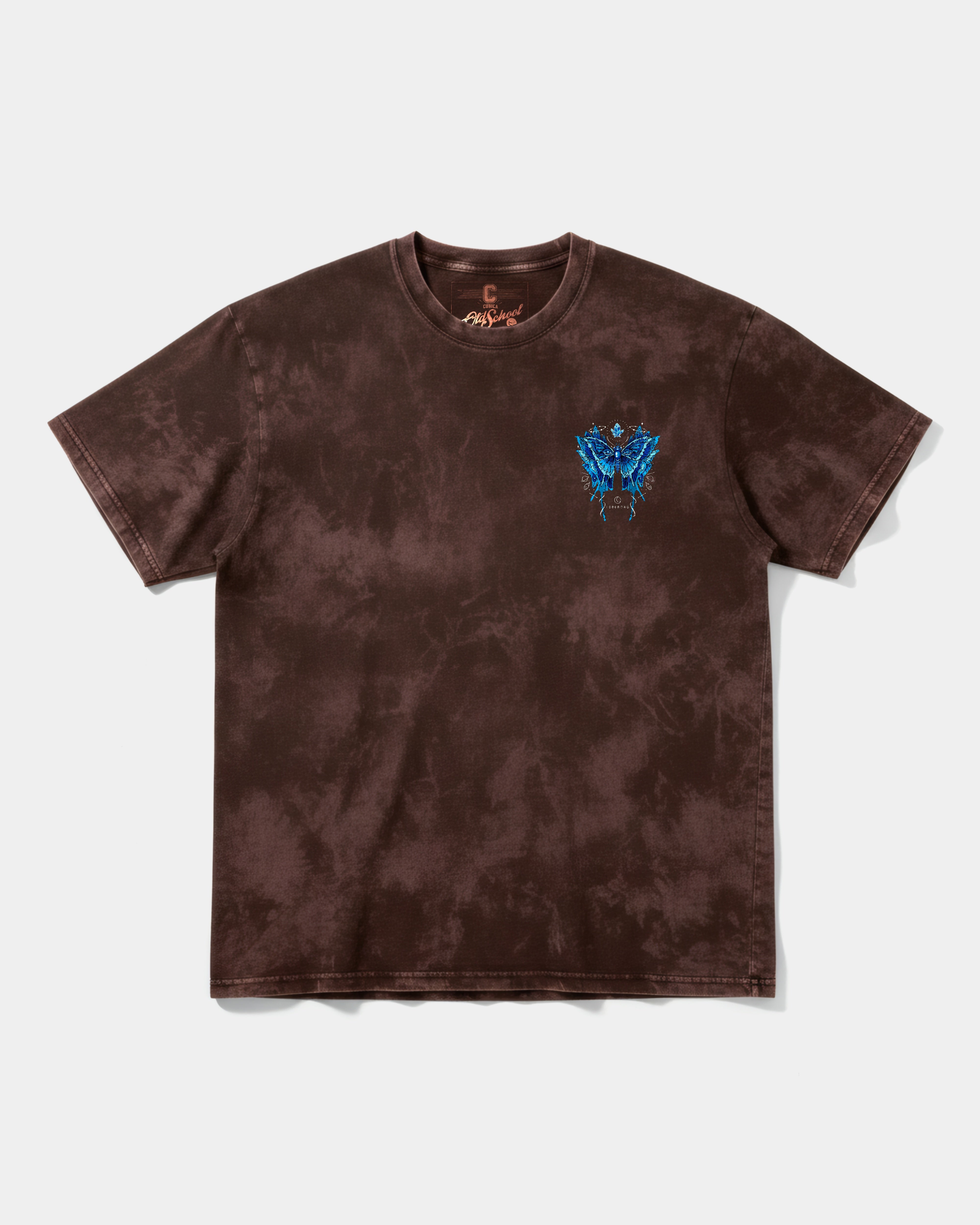 Camiseta Libertad Mariposa White Pocket Front Oversize Acid Marron