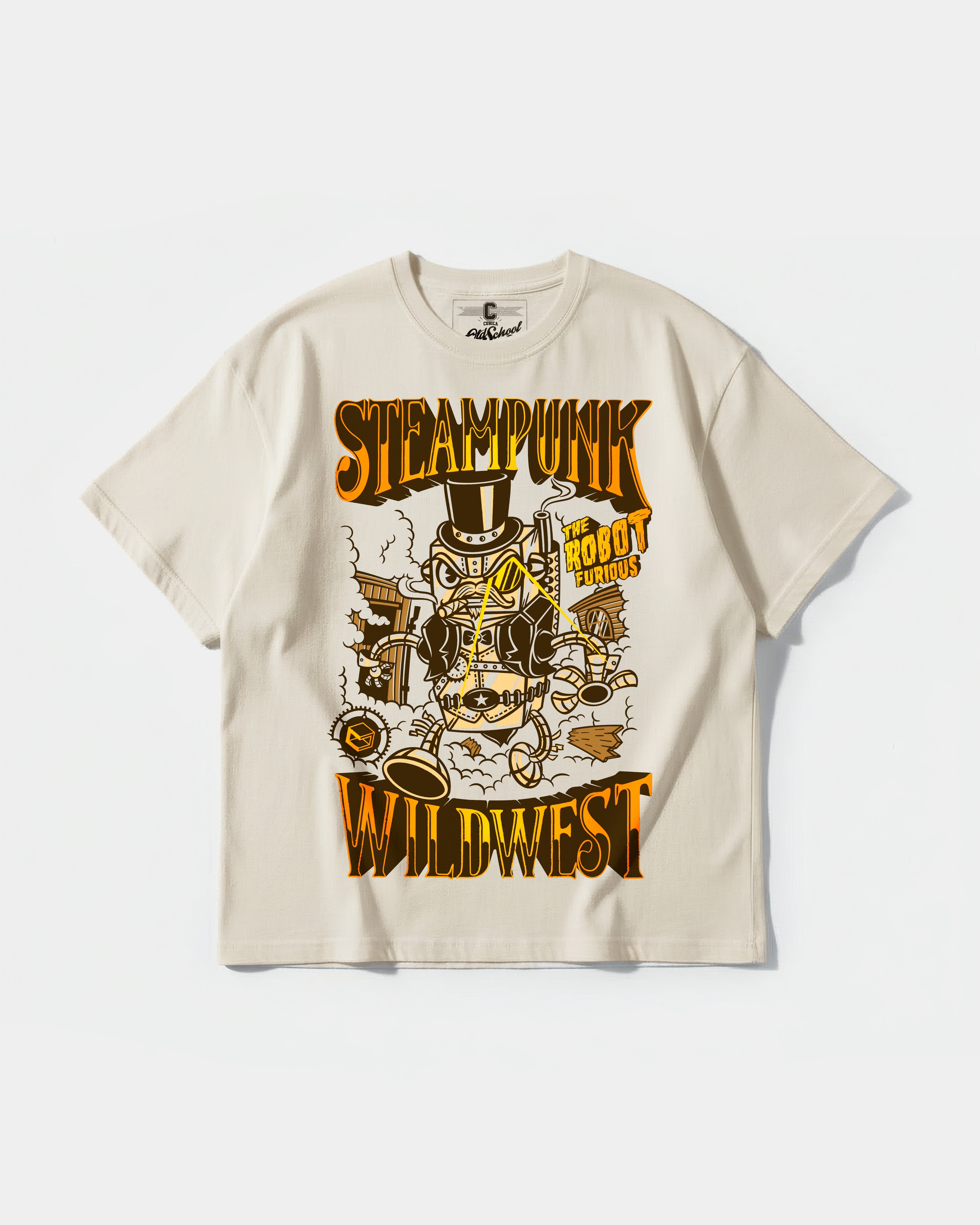 Camiseta Steampunk Wildest Big Front Oversize Basic Beige