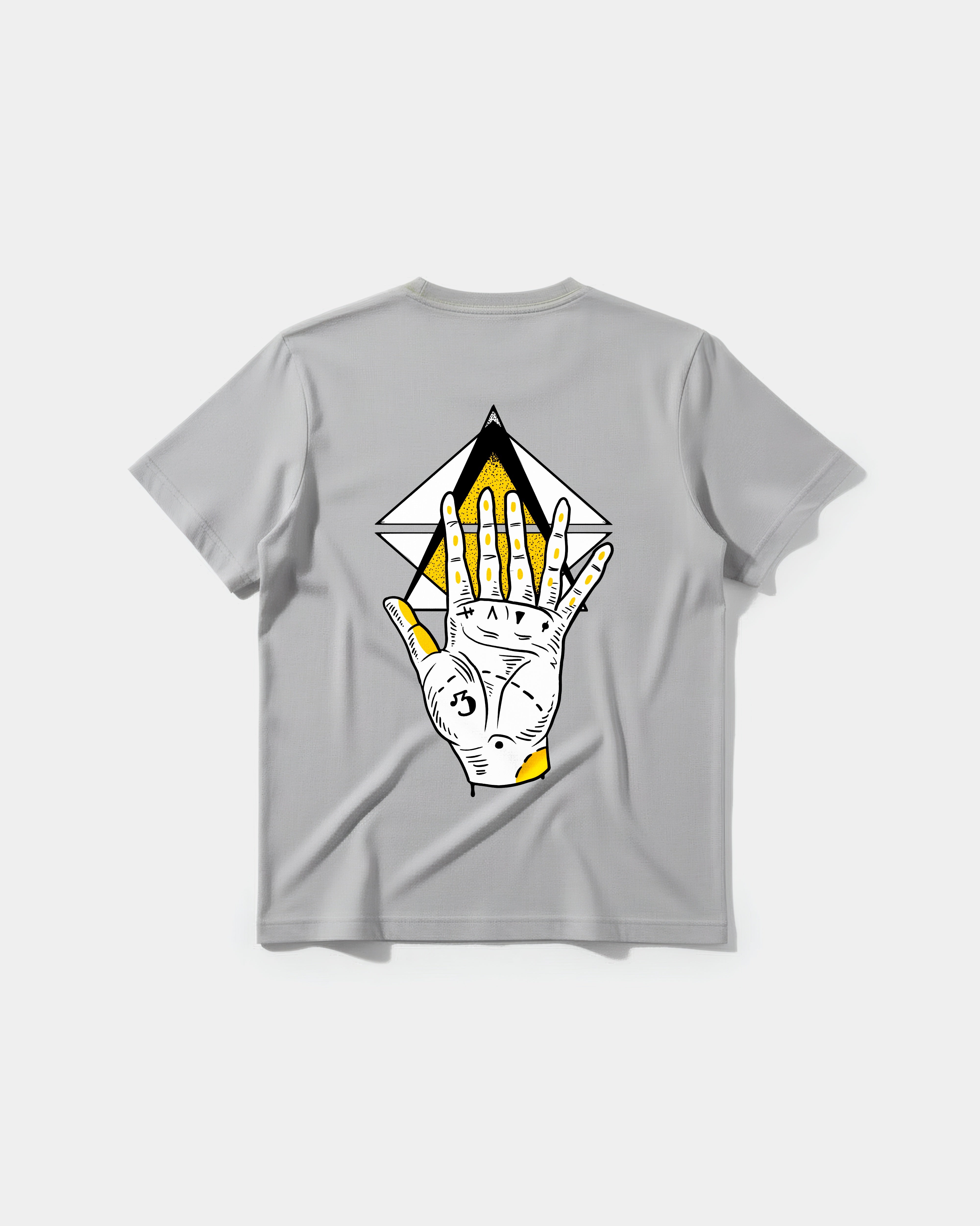 Camiseta Iluminati Hand Big Back Regular Basic Gris
