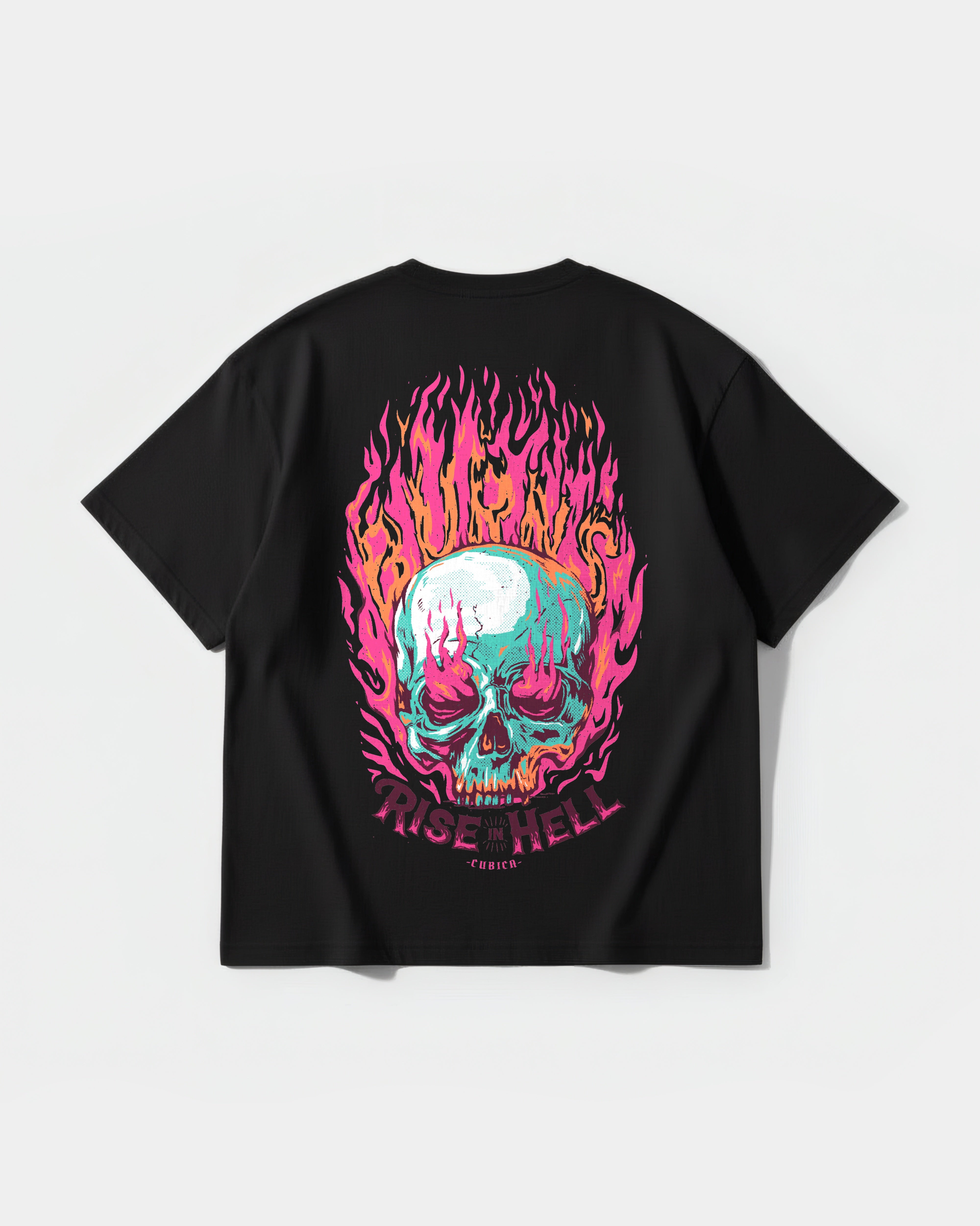 Camiseta Rise In Hell Pocket Front Oversize Basic Negro