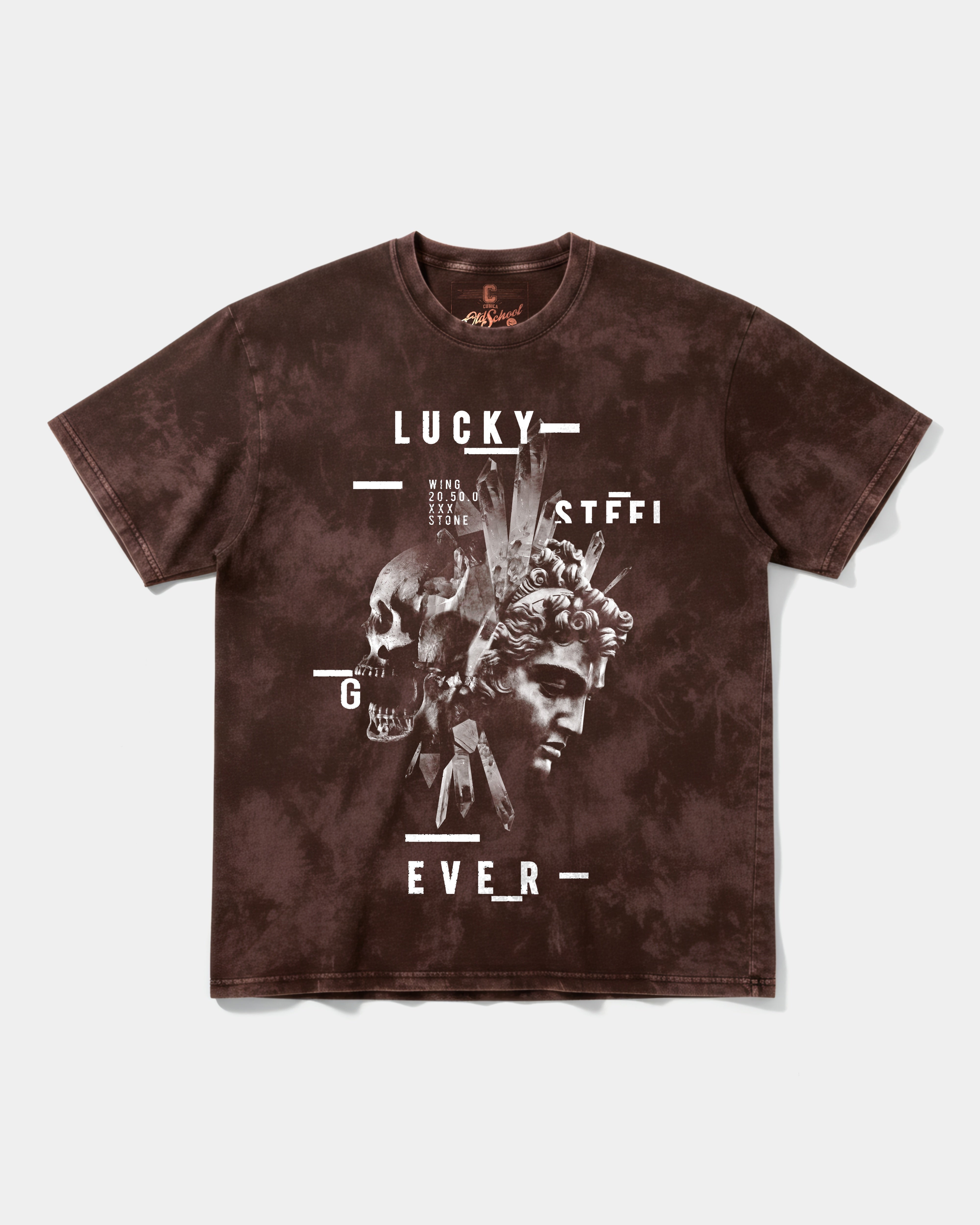 Camiseta Lucky Big Front Oversize Acid Marron
