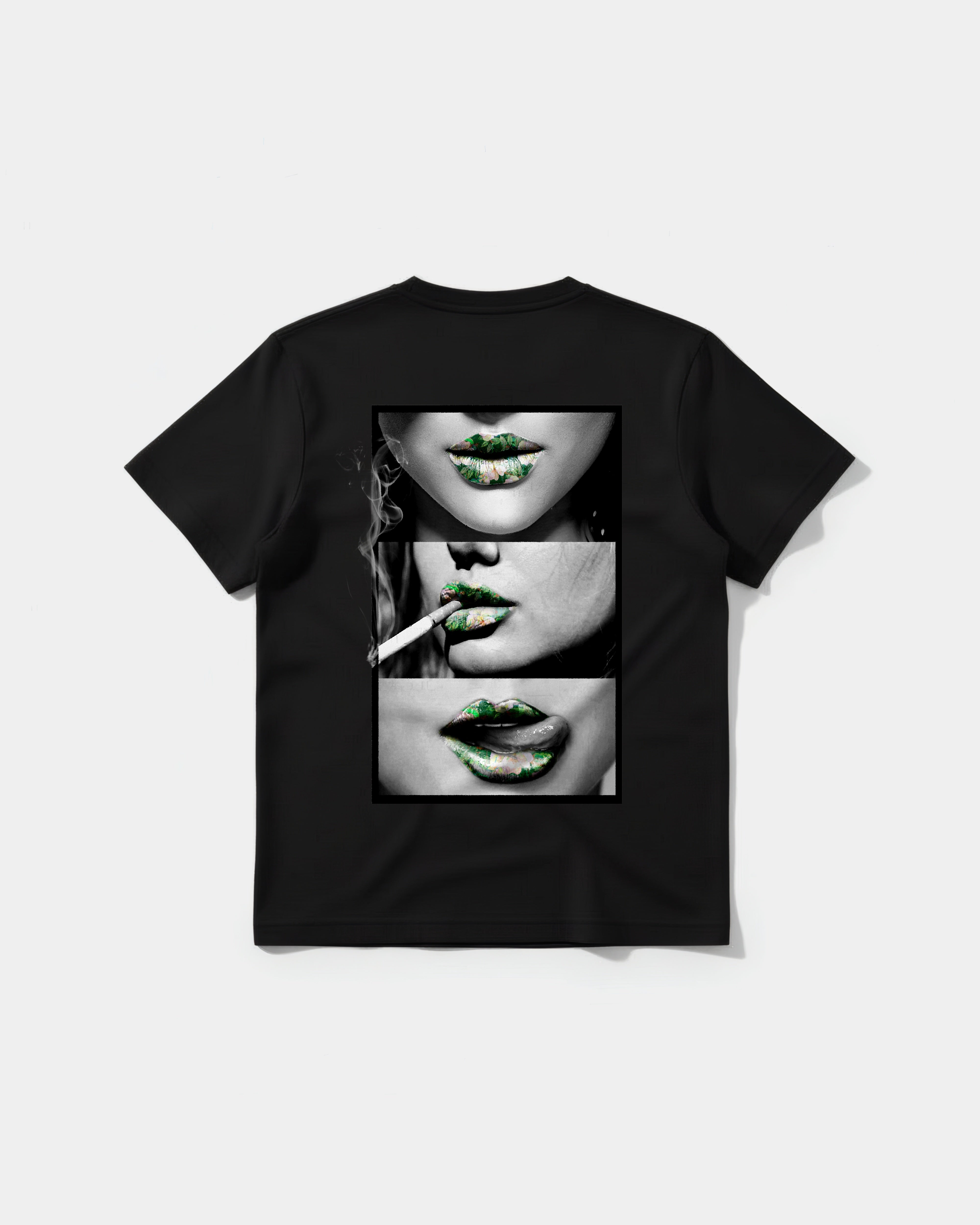 Camiseta Green Kisses Big Back Regular Basic Negro