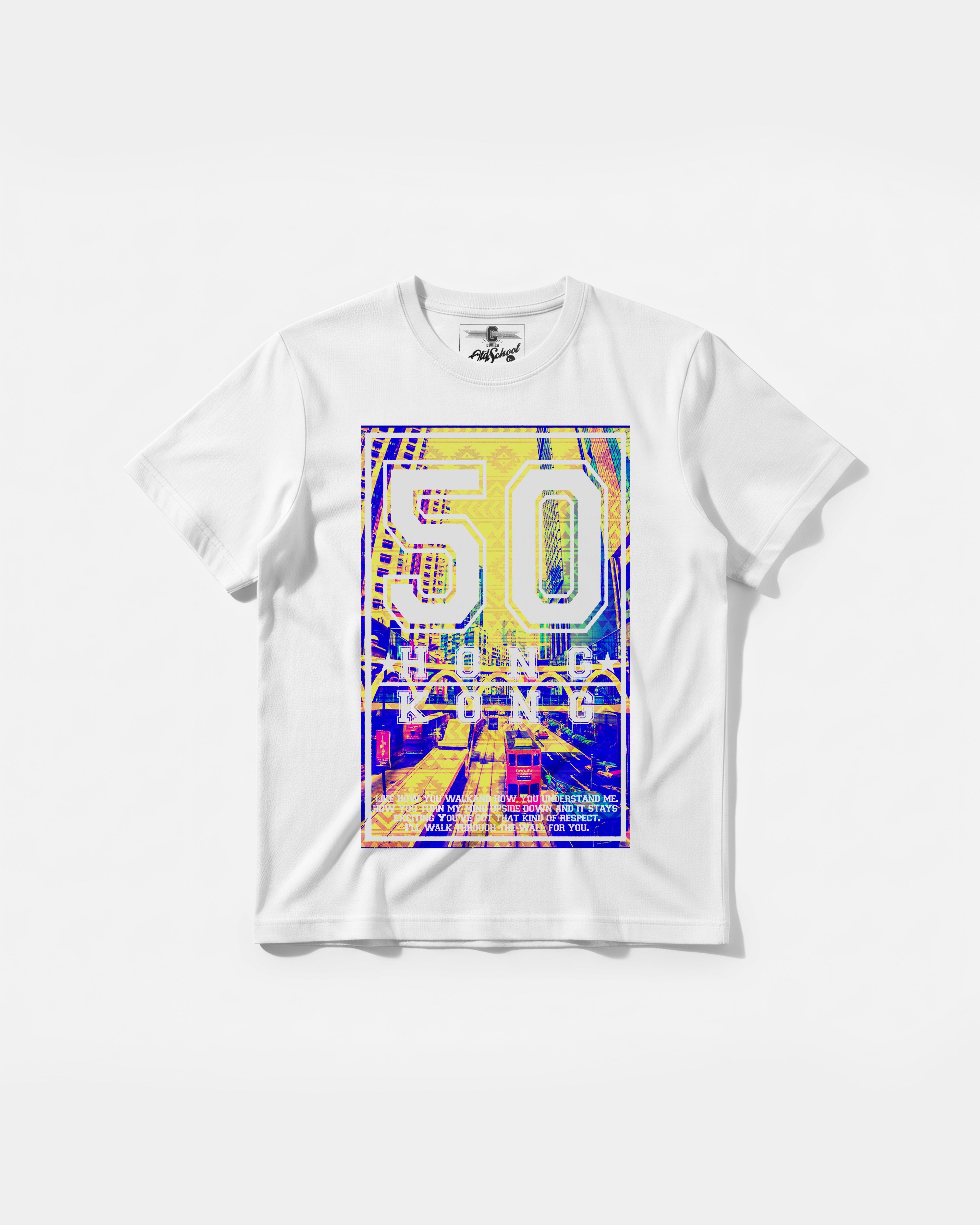 Camiseta Hong Kong Big Front Regular Basic Blanco