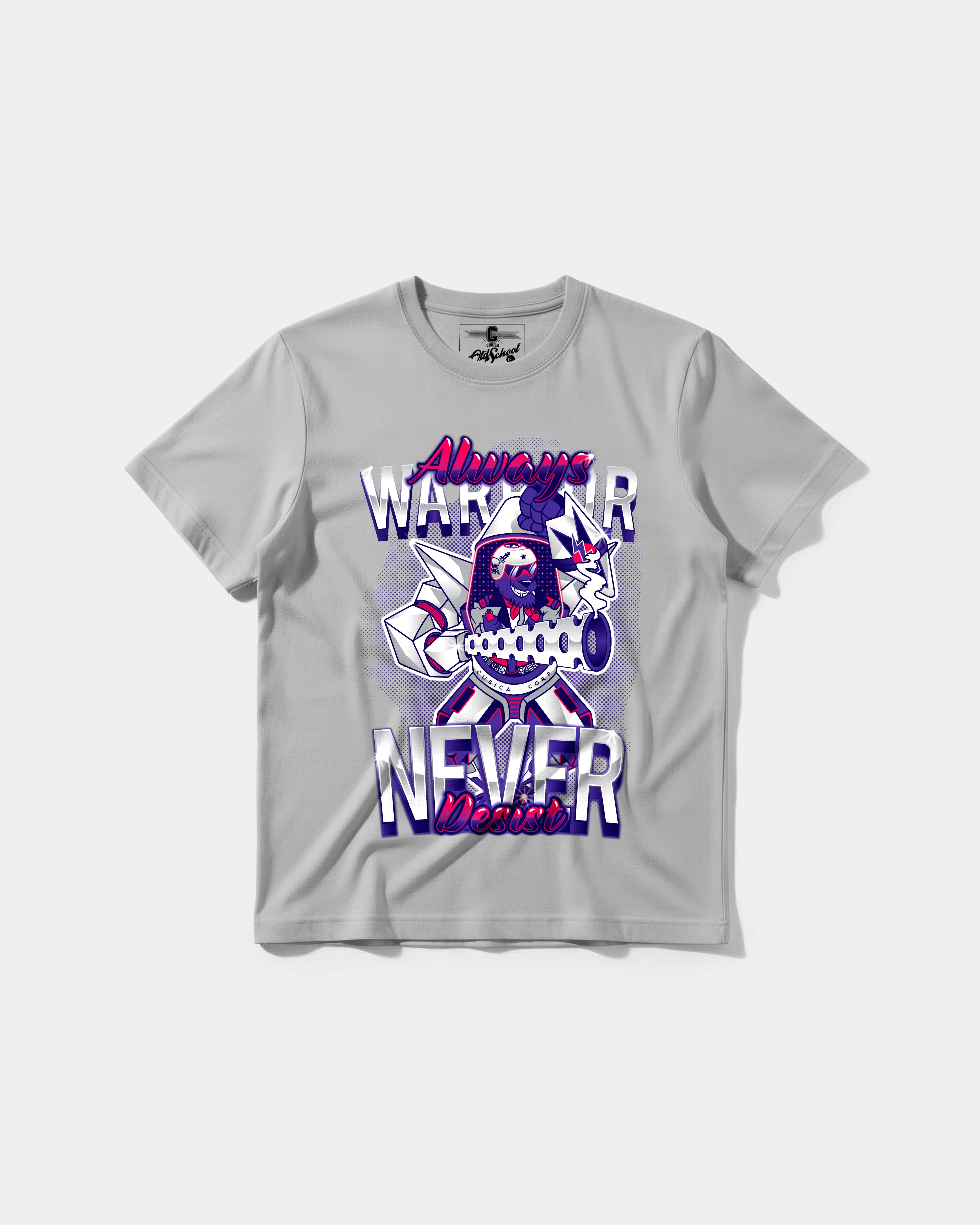 Camiseta Warrior Big Front Regular Basic Gris