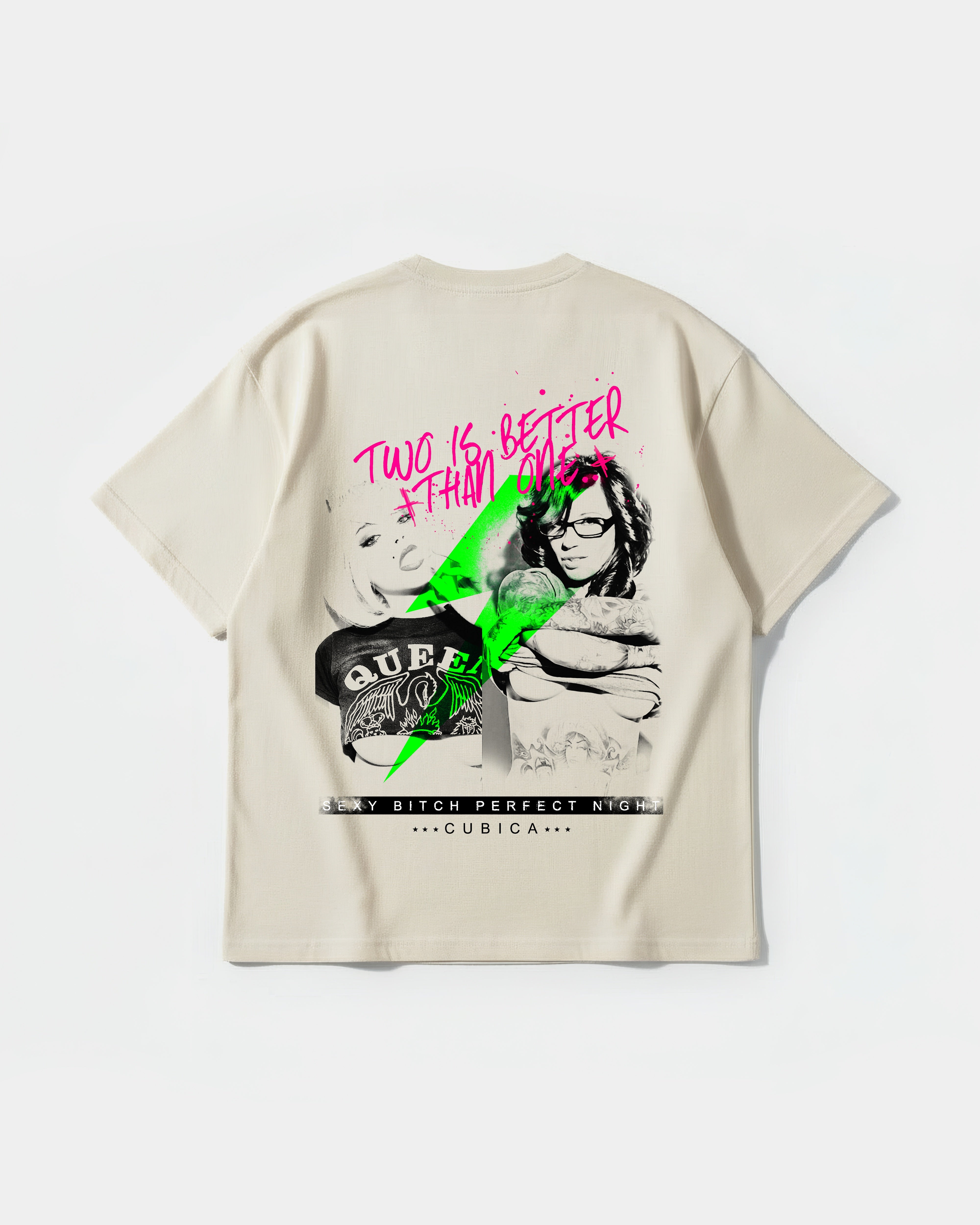 Camiseta Sexy Bitch Big Back Oversize Basic Beige