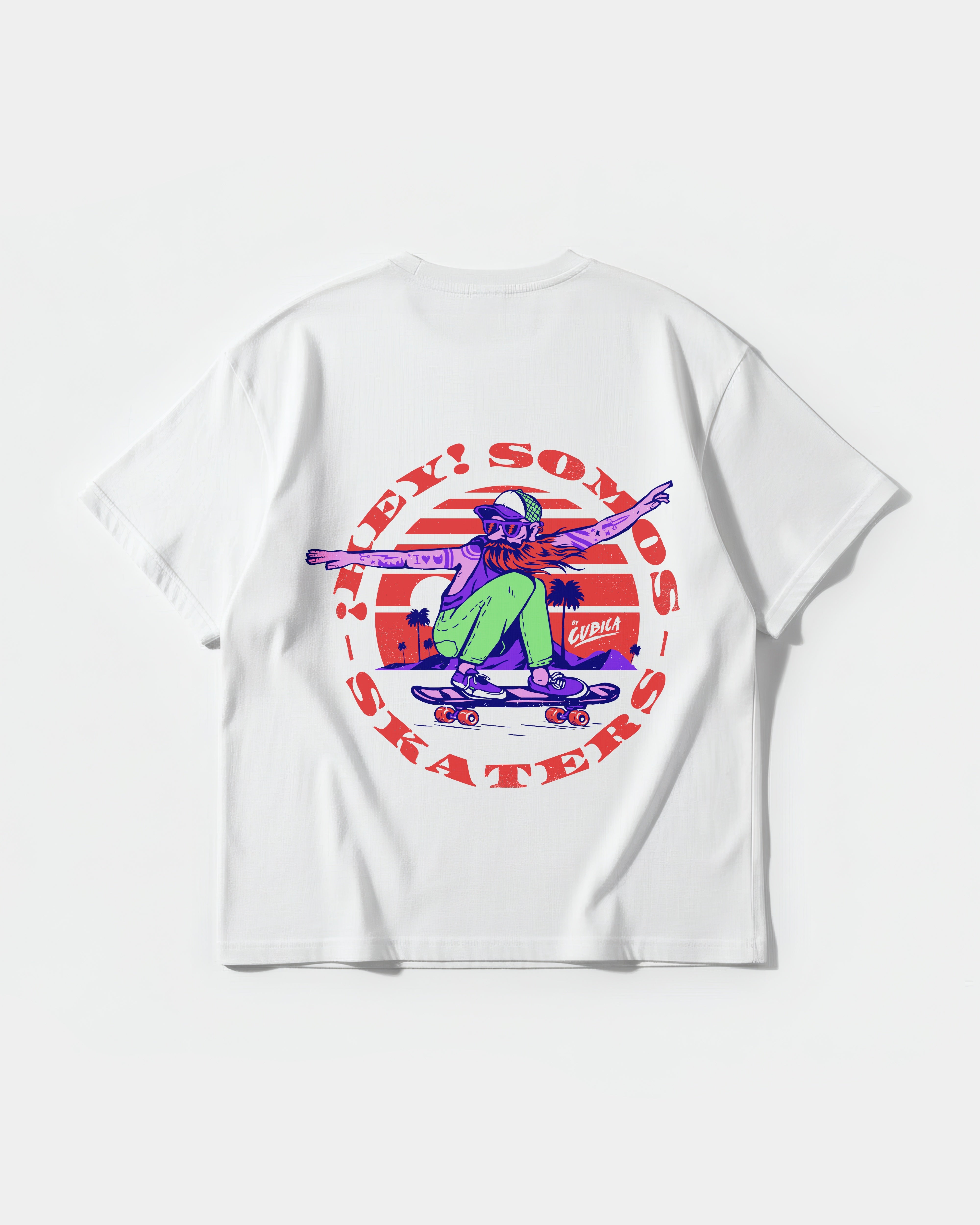 Camiseta Somos Skater Pocket Front Oversize Basic Blanco