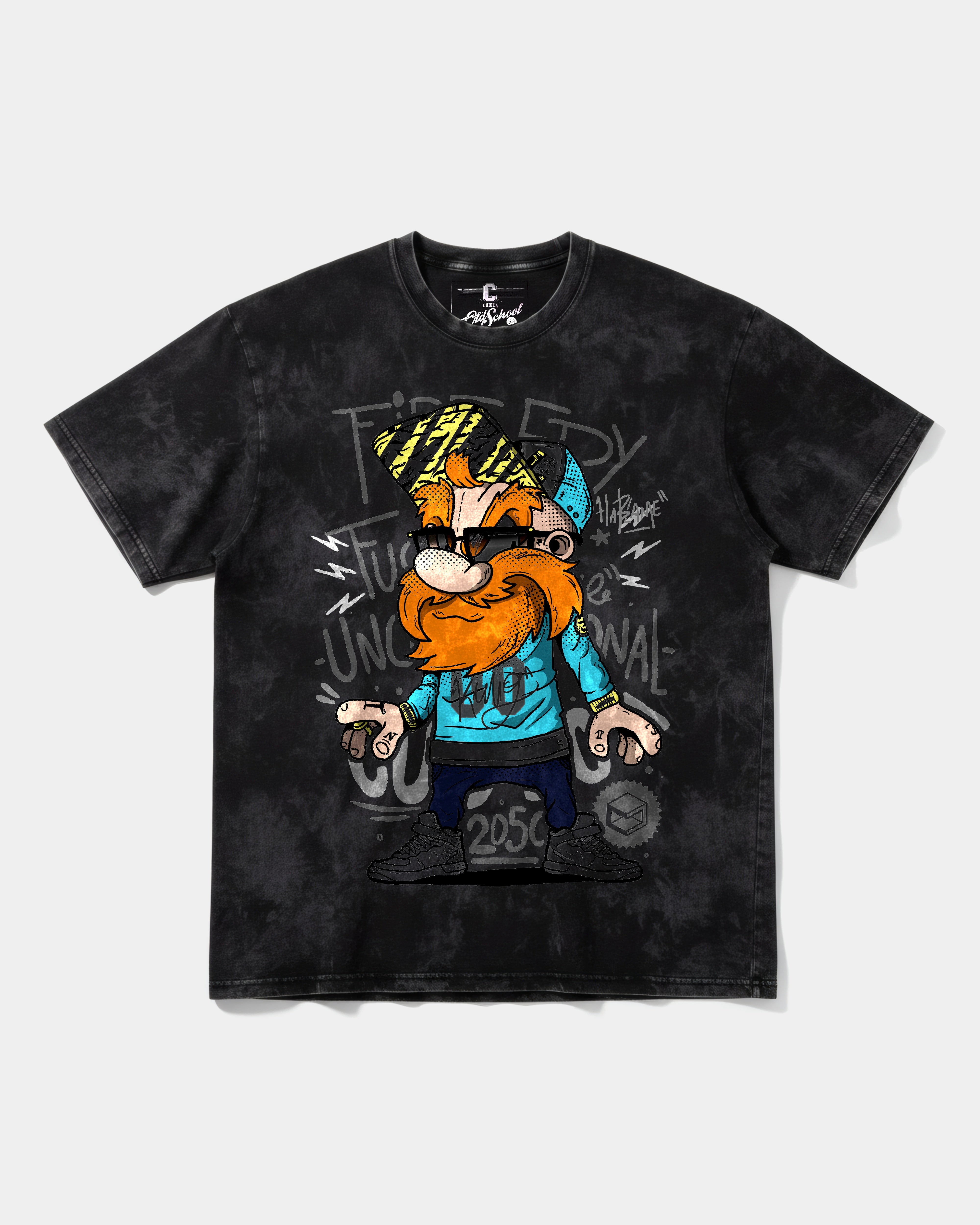 Camiseta Tio Sam White Big Front Oversize Acid Negro