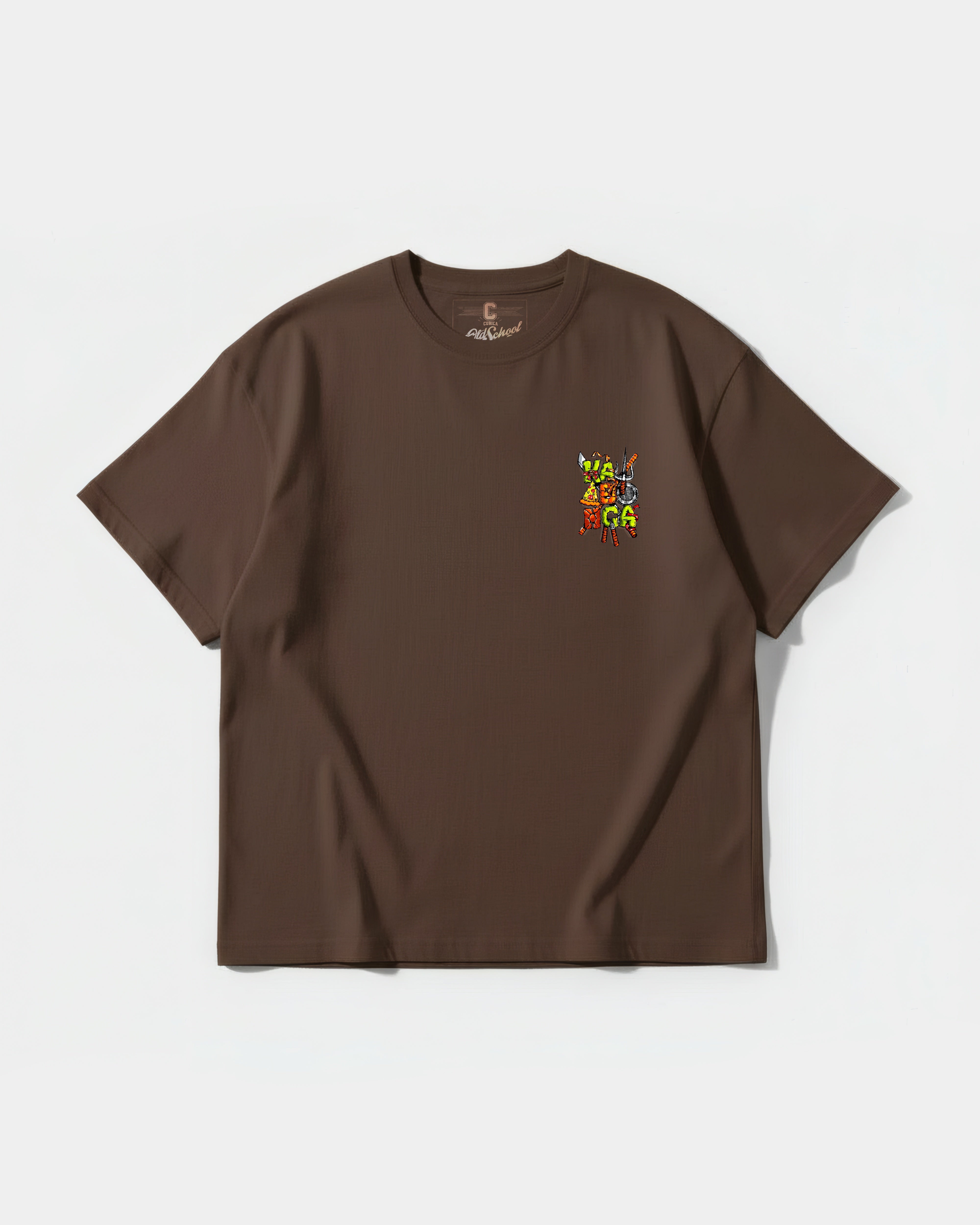 Camiseta Kawabonga Pocket Front Oversize Basic Marron