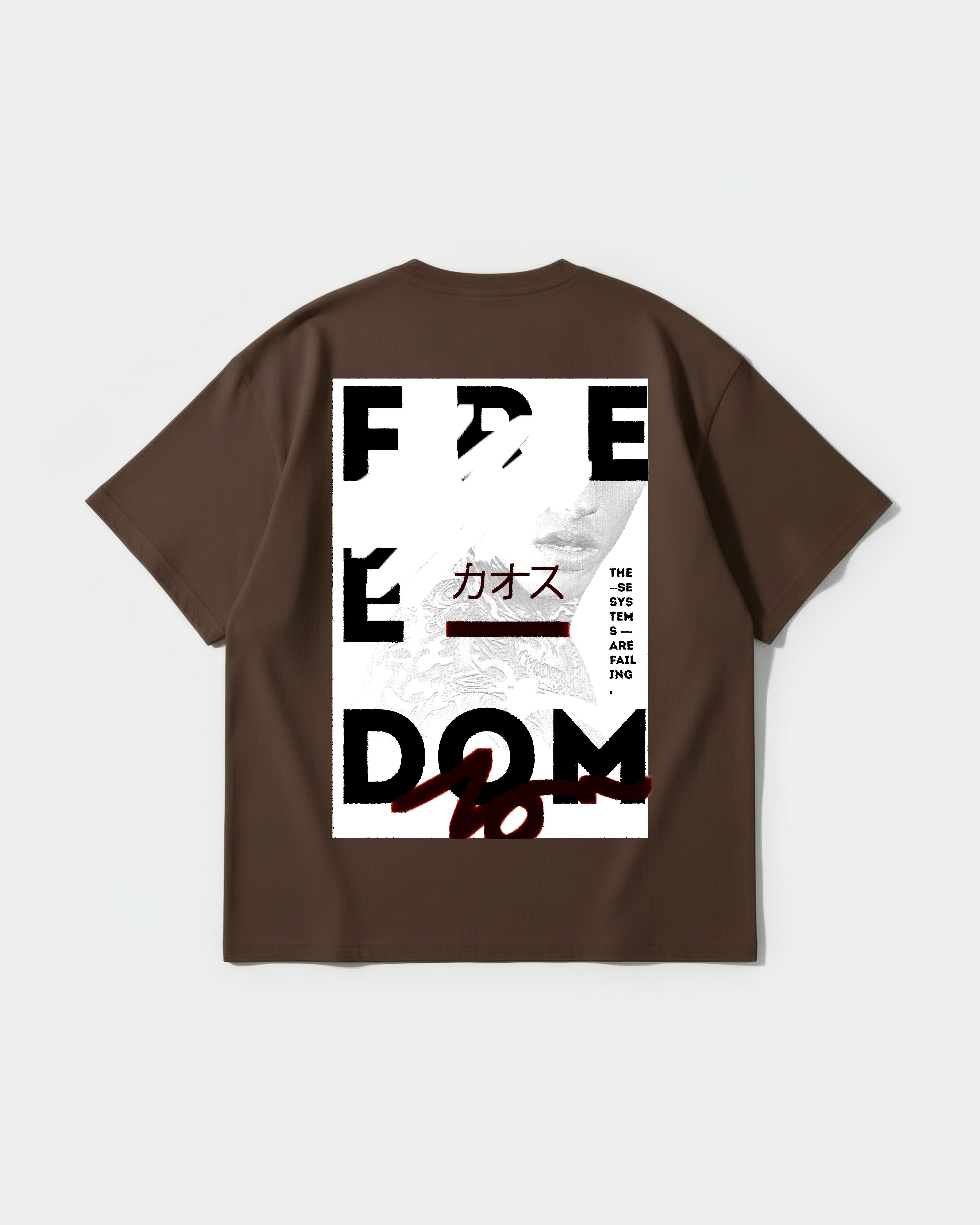Camiseta Freedom Big Back Oversize Basic Marron