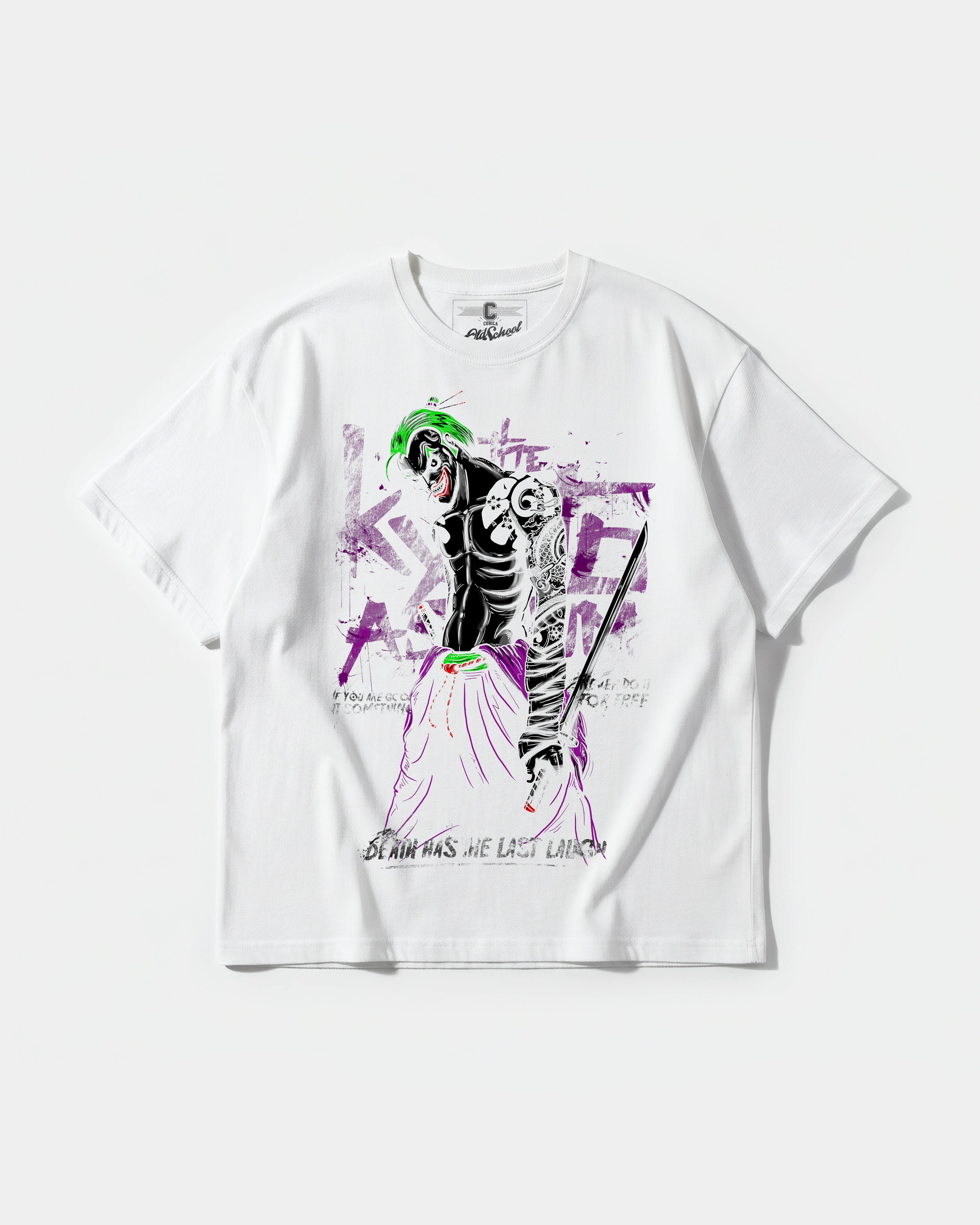 Camiseta Joker Yakuza White Big Front Oversize Basic Blanco