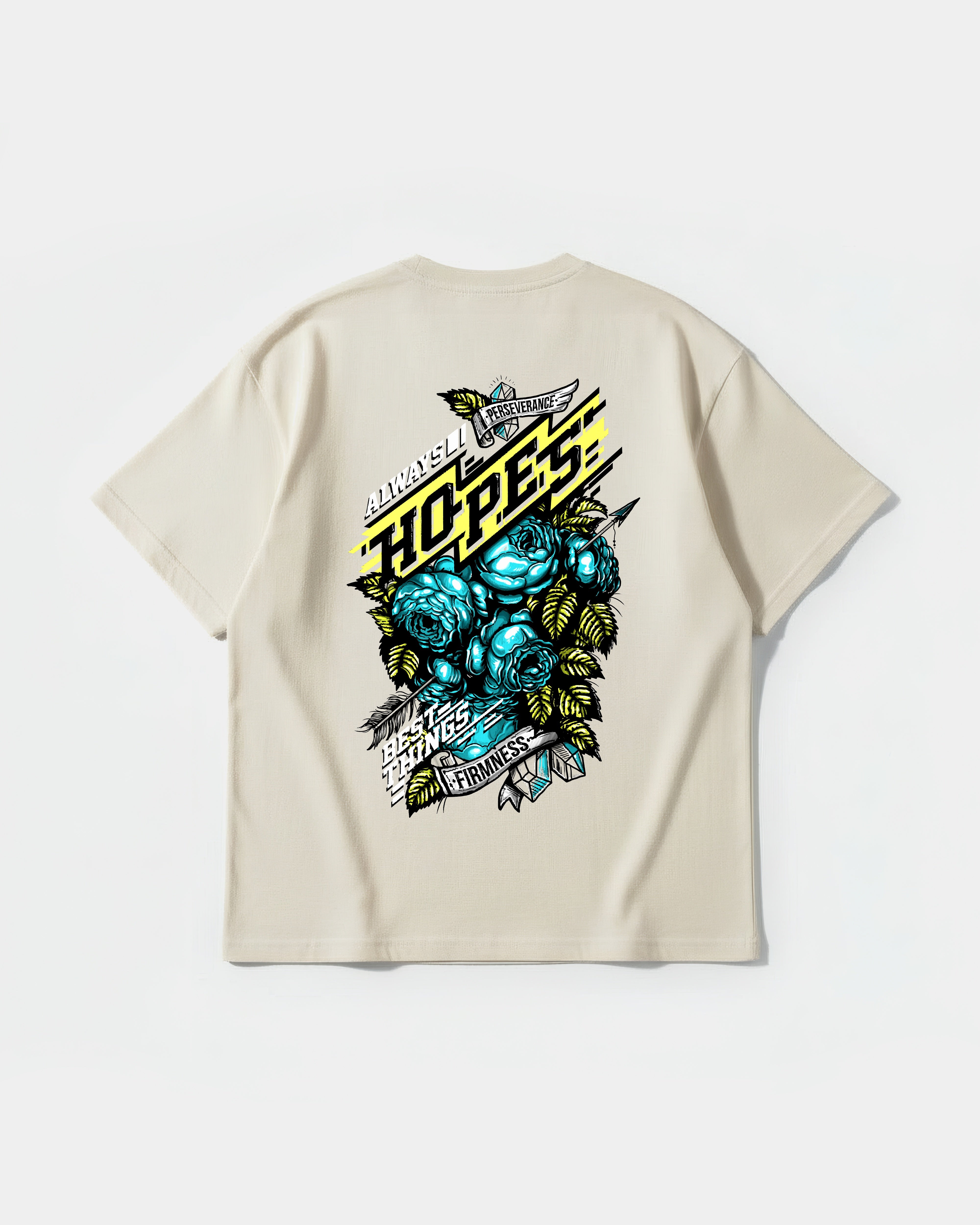 Camiseta Hopes Big Back Oversize Basic Beige