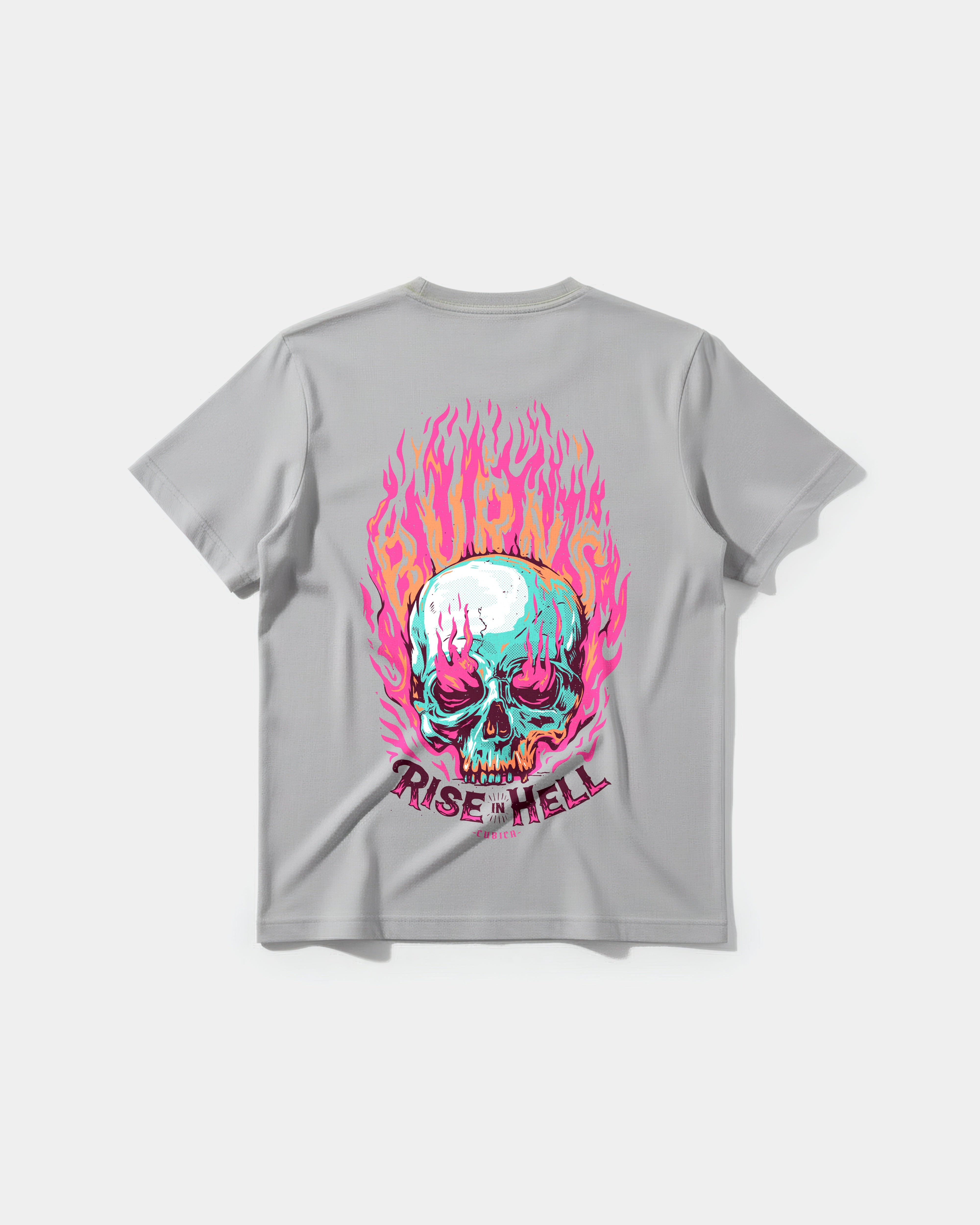 Camiseta Rise In Hell Pocket Front Regular Basic Gris