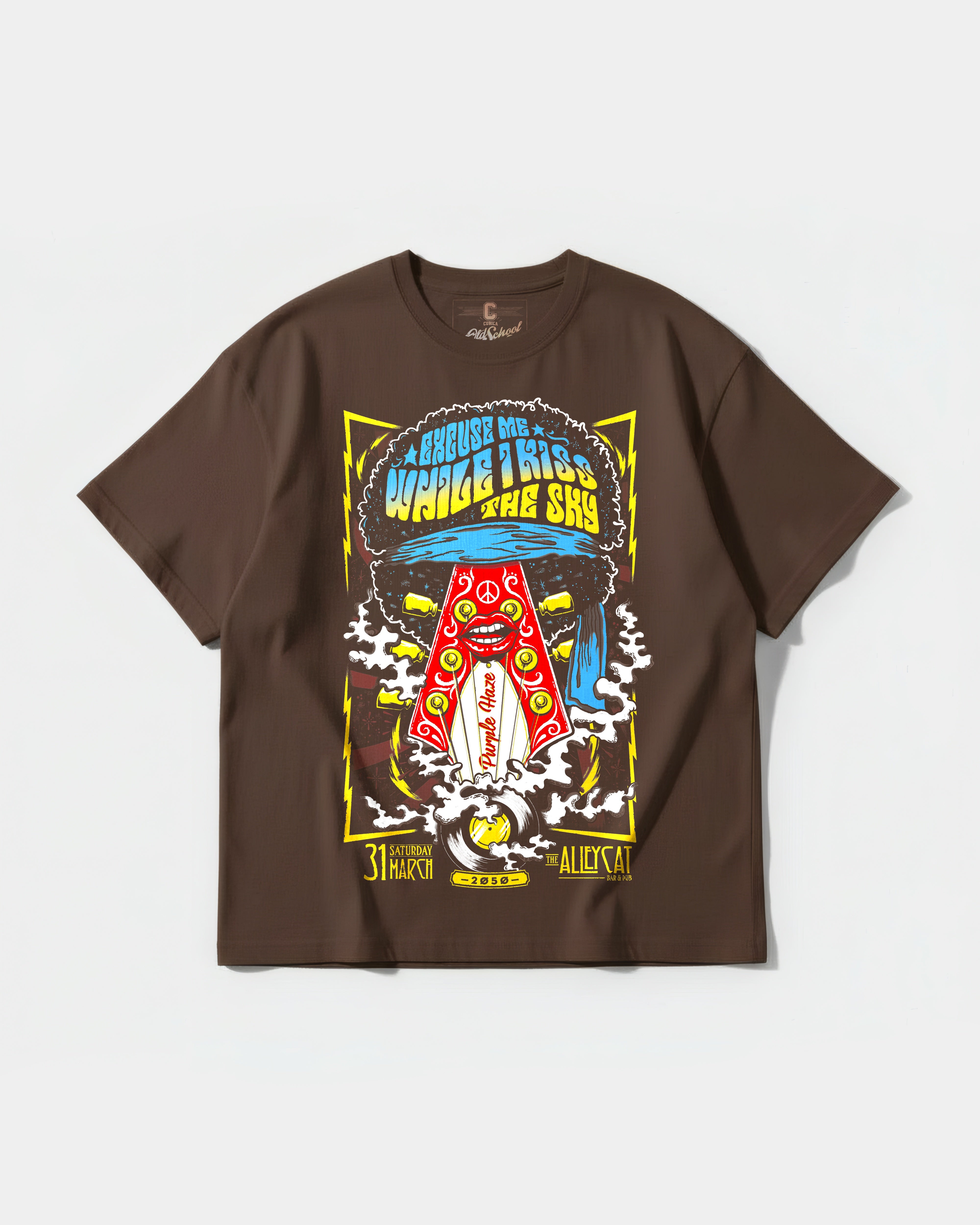 Camiseta Hendrix Big Front Oversize Basic Marron