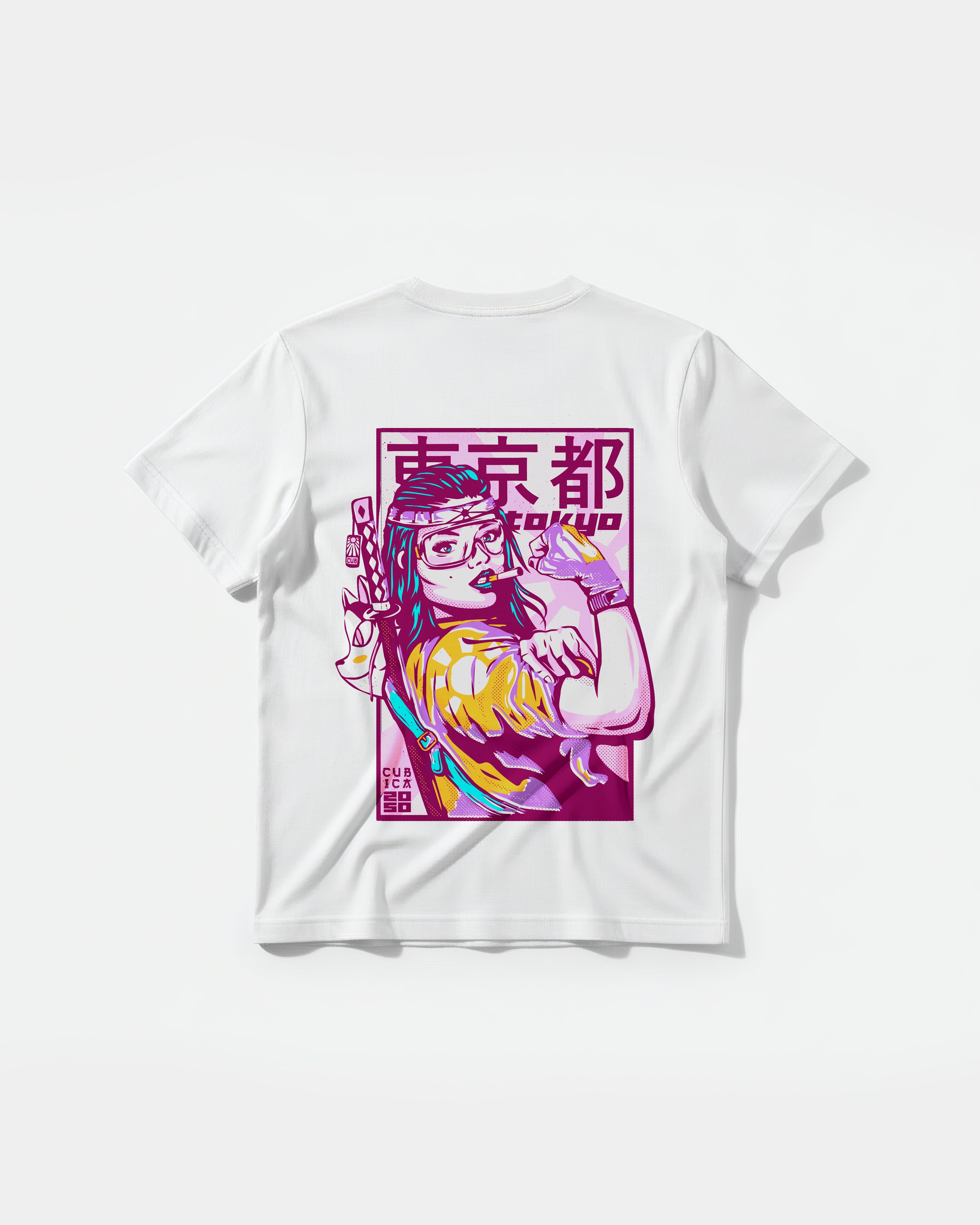 Camiseta Tokio 2050 Pocket Regular Basic Blanco